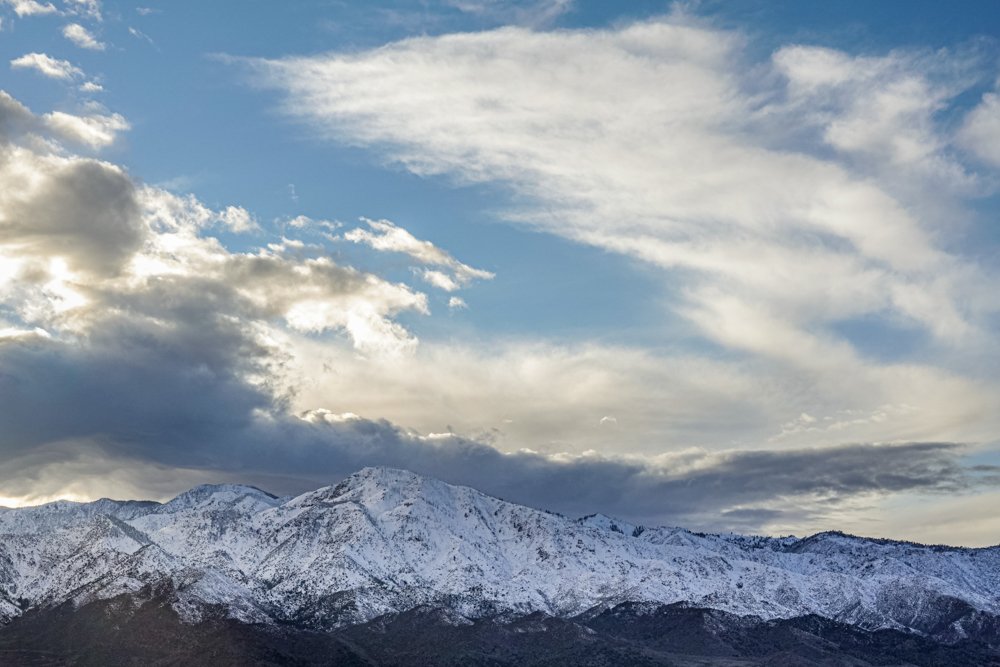 Where Snow-Kissed Peaks Meet Sky, Zion, Utah