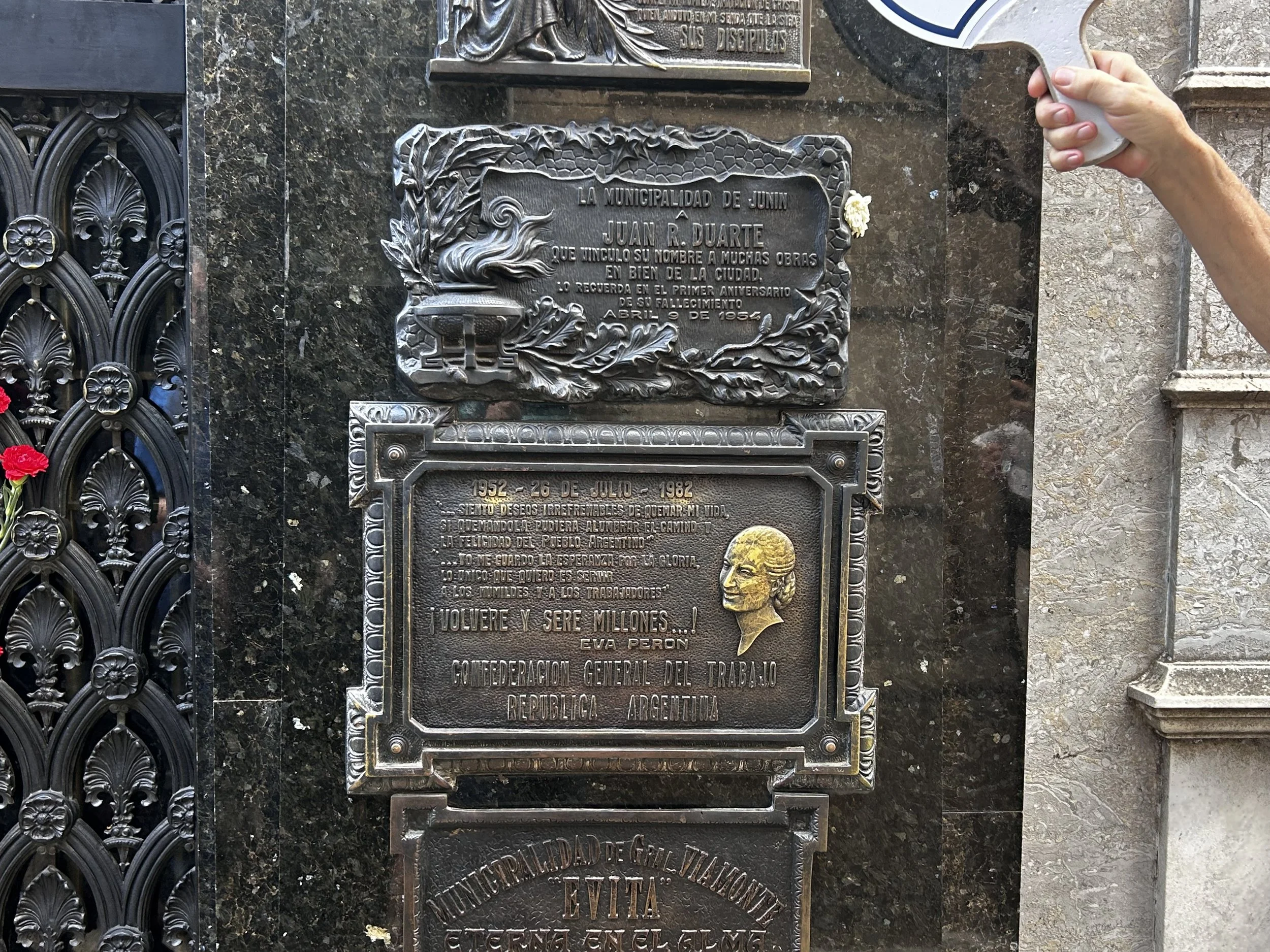 Eva Peron's Crypt in La Recoleta Cemetery in Buenos Aires