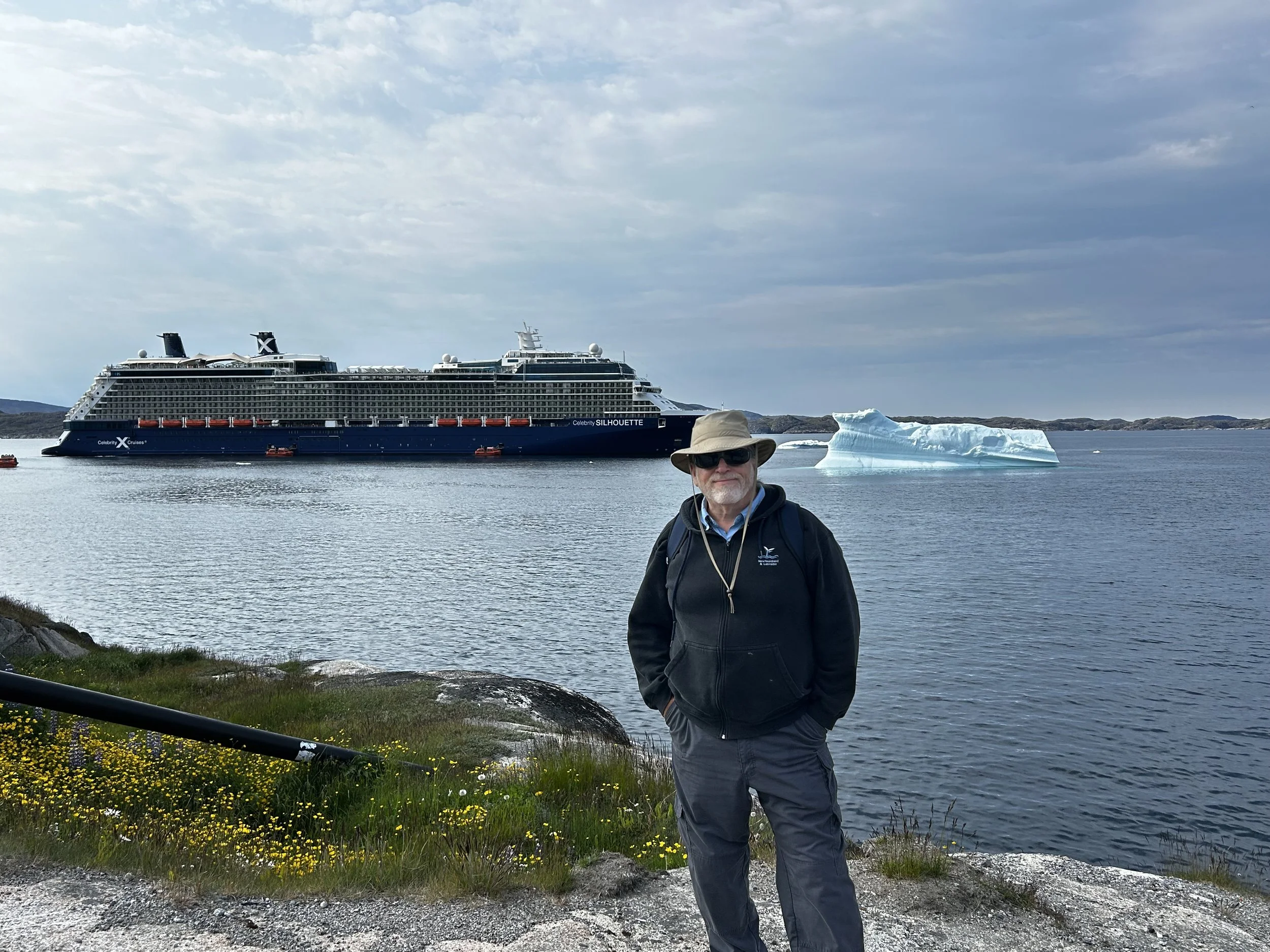 Qaqortoq - Me between and Iceberg and the ship! (Copy)