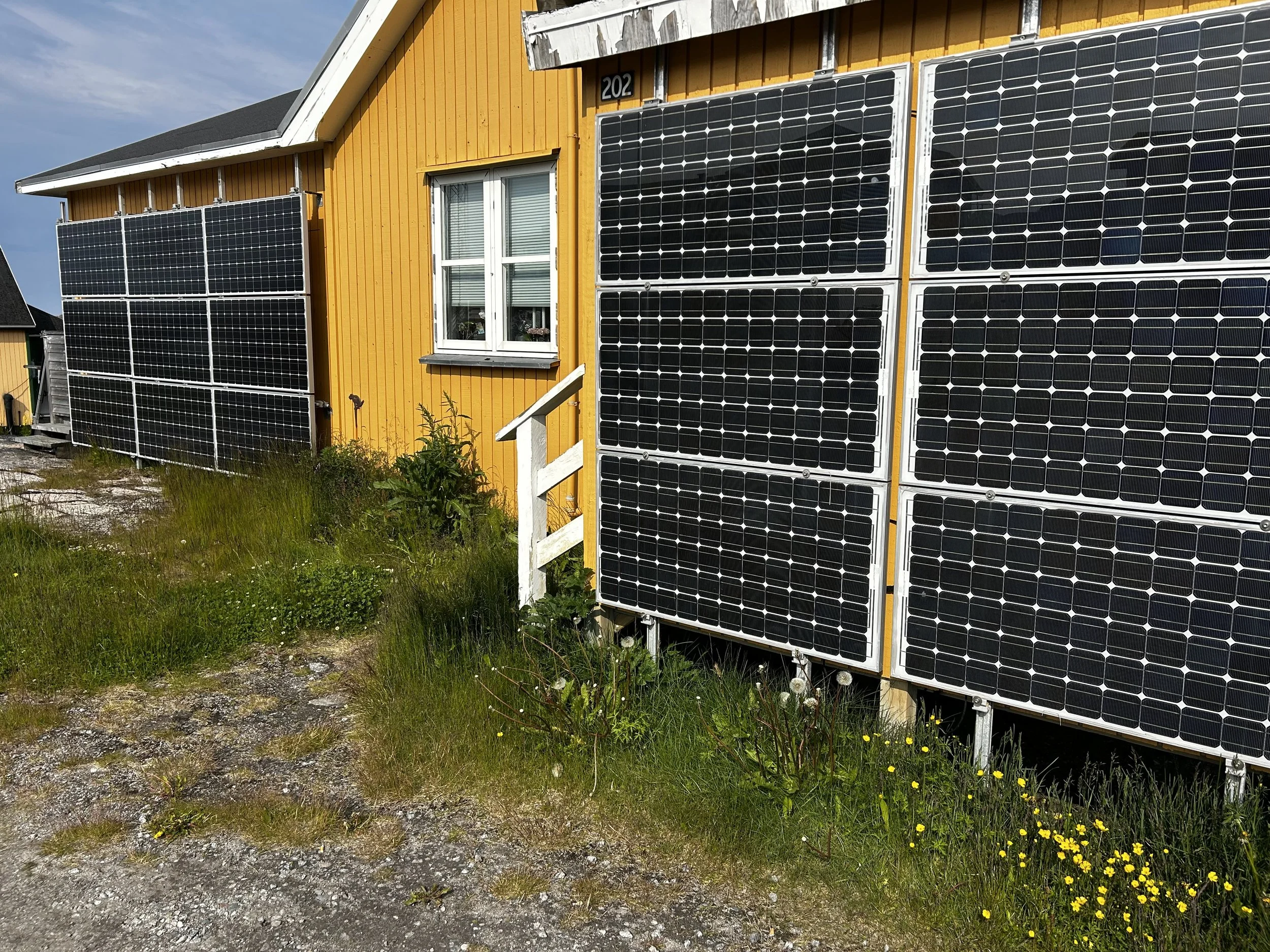 Qaqortoq - Solar panels mounted vertically on south side of house (Copy)