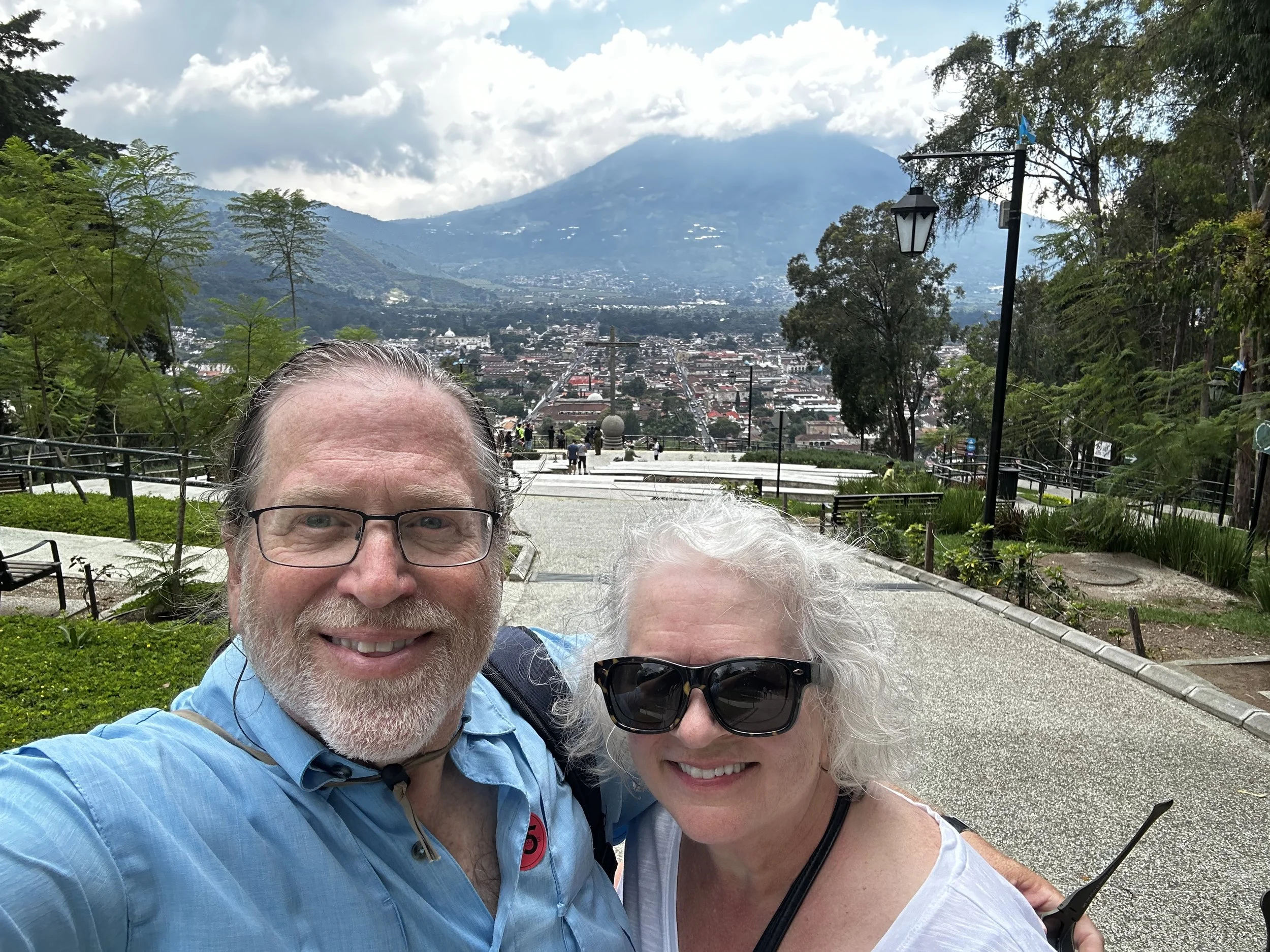 The cross on the hill overlooking Antigua