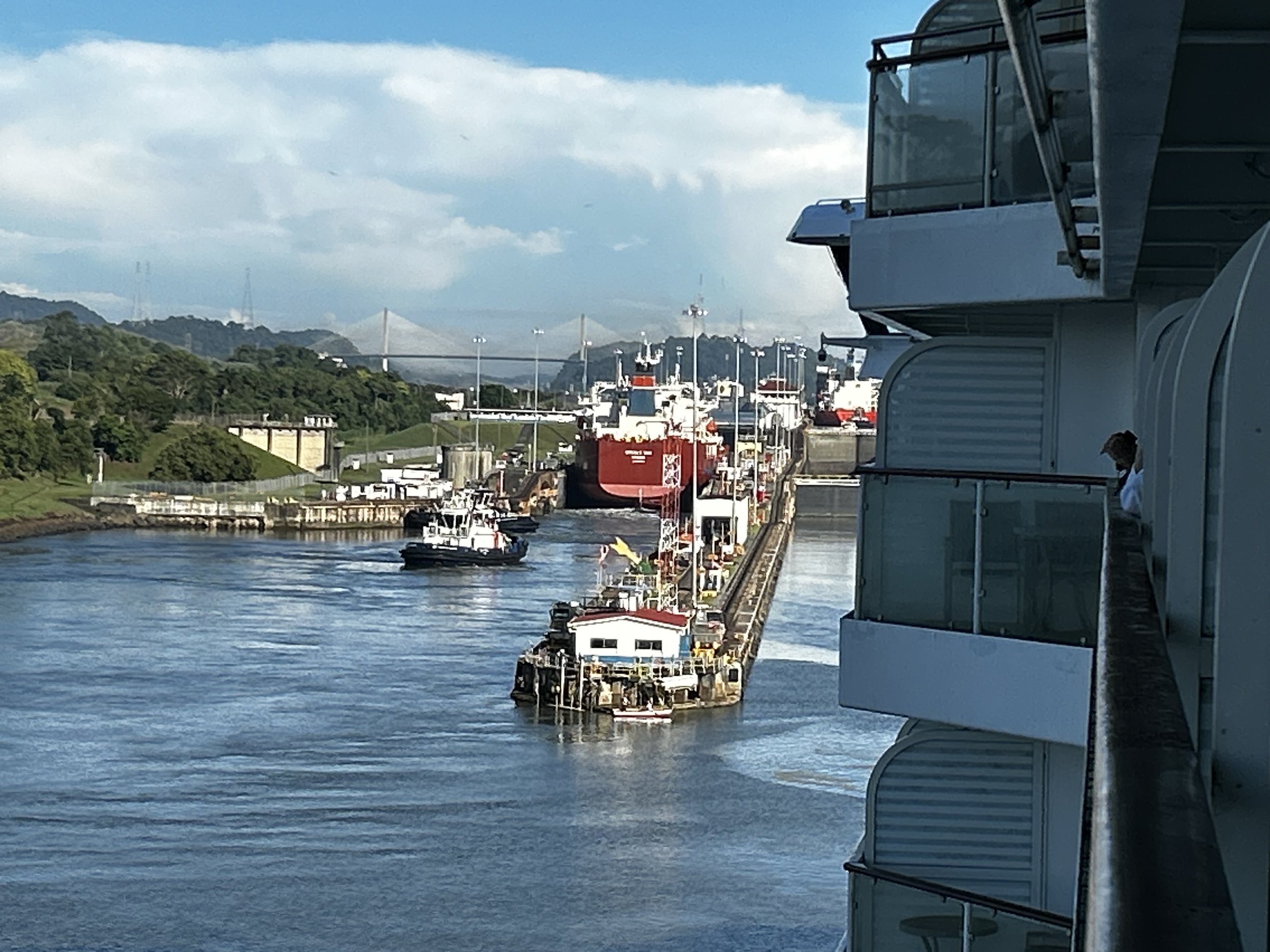 Sailing up to first lock