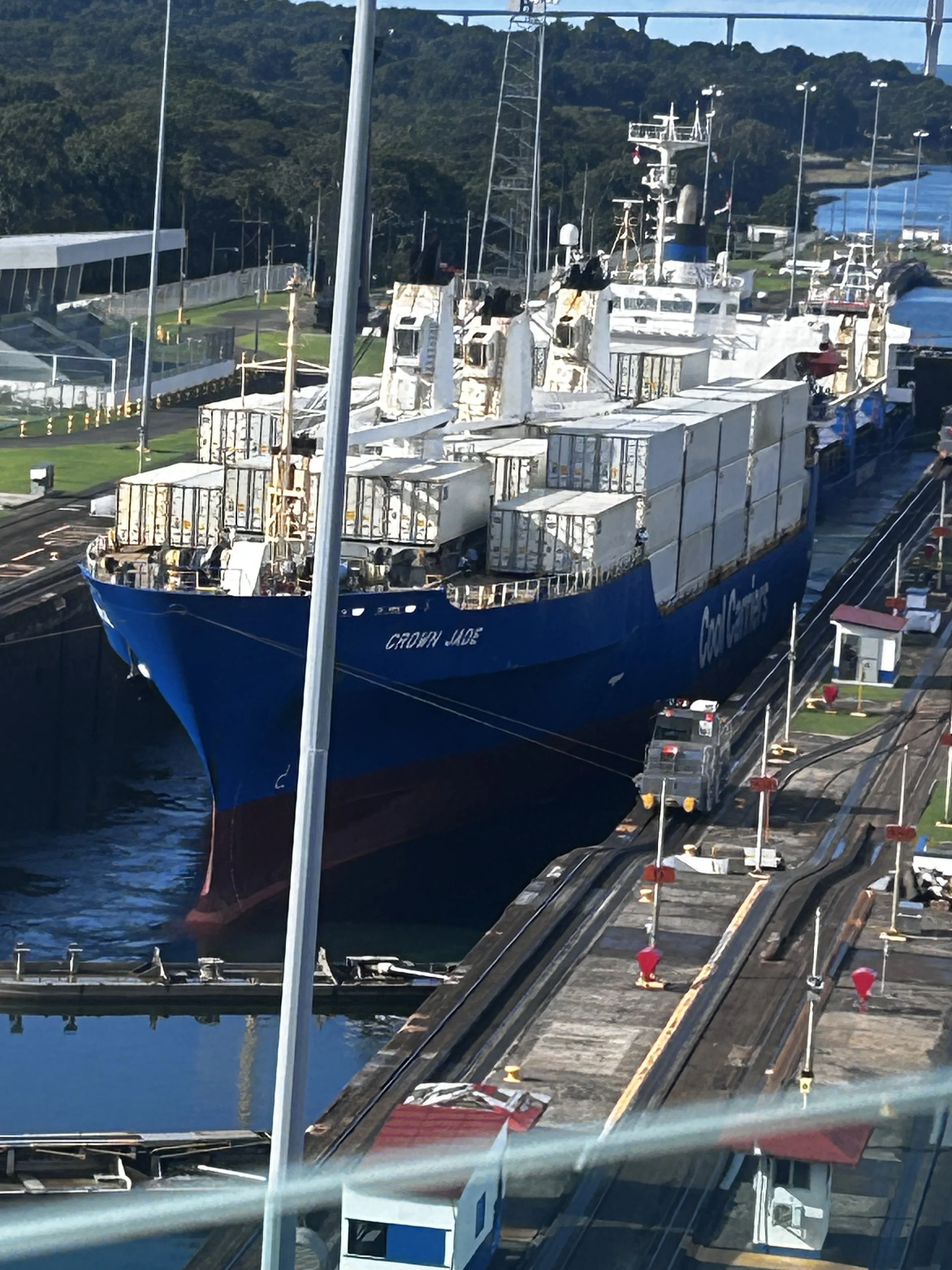 North bound ship in the lock