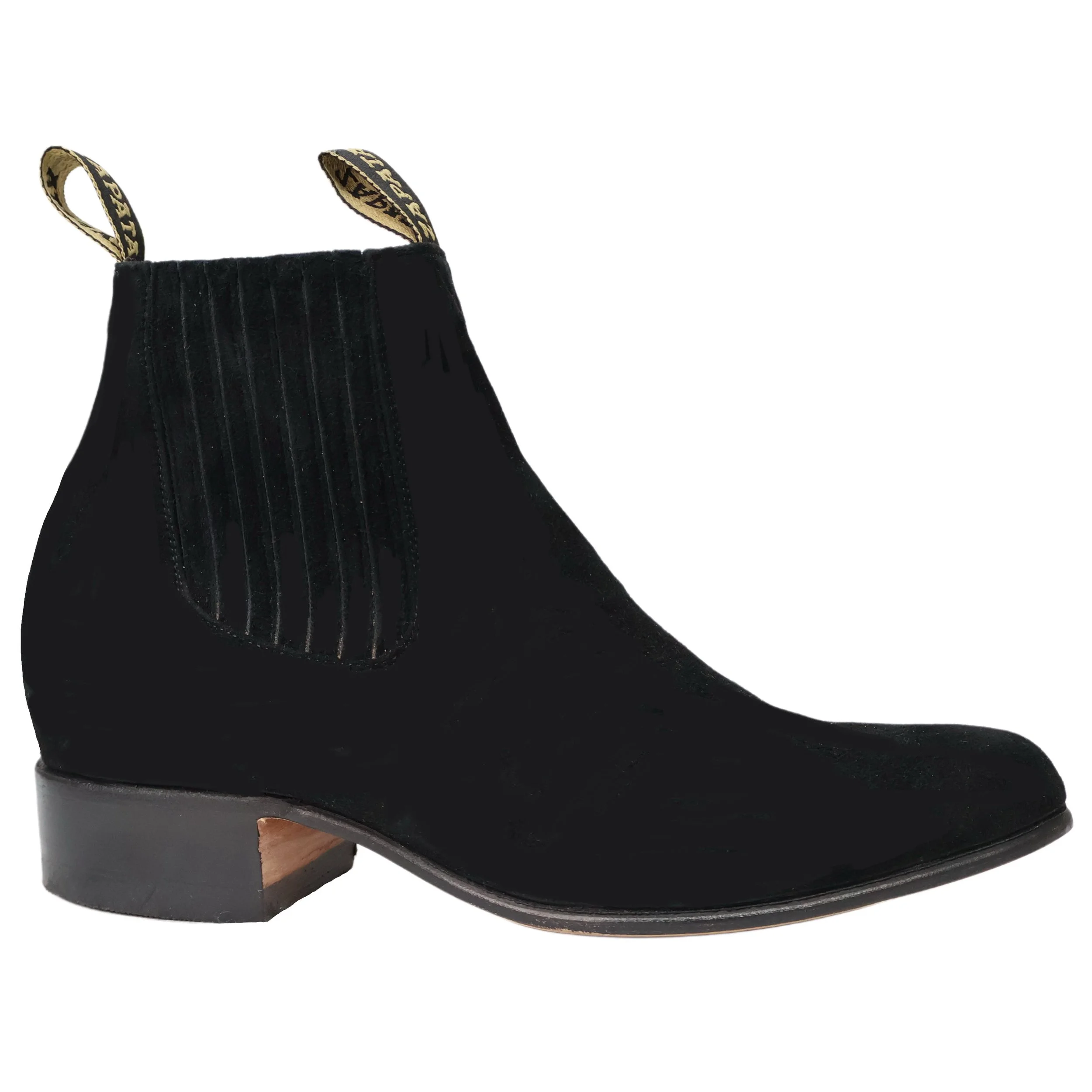 BOTIN DE CHARRO DE GAMUZA "ZAPATA"