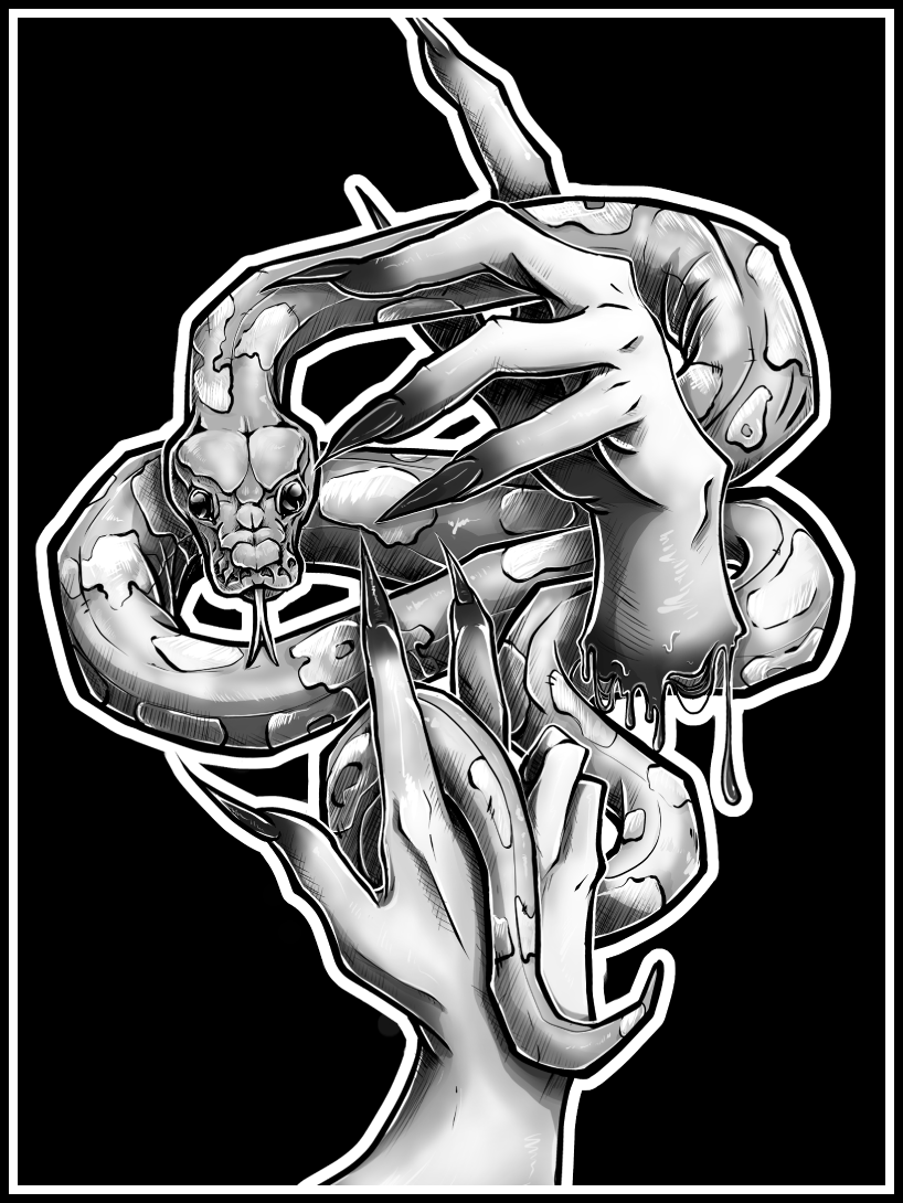 Snake & Hand · Print