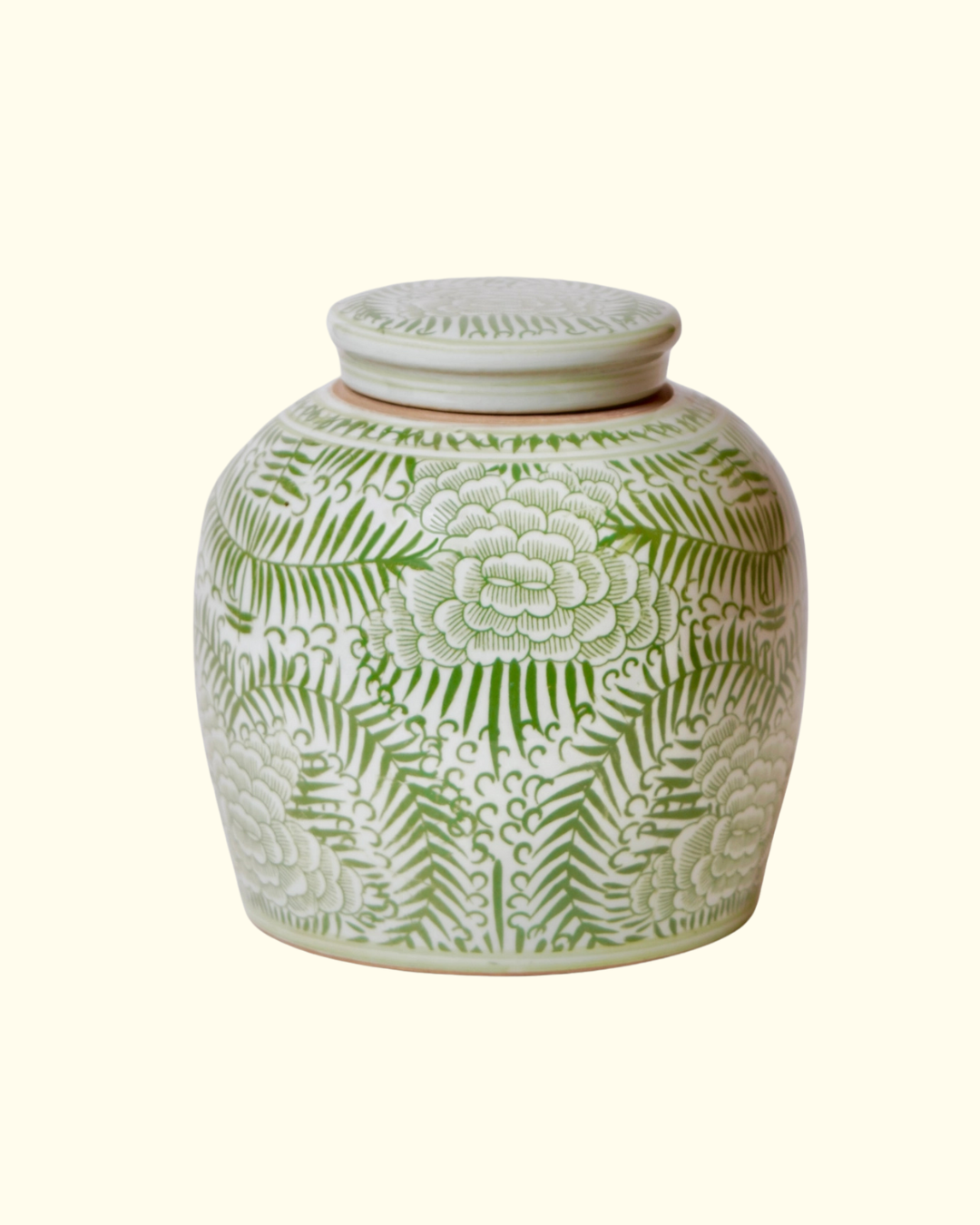Rustic Peony Ginger Jar