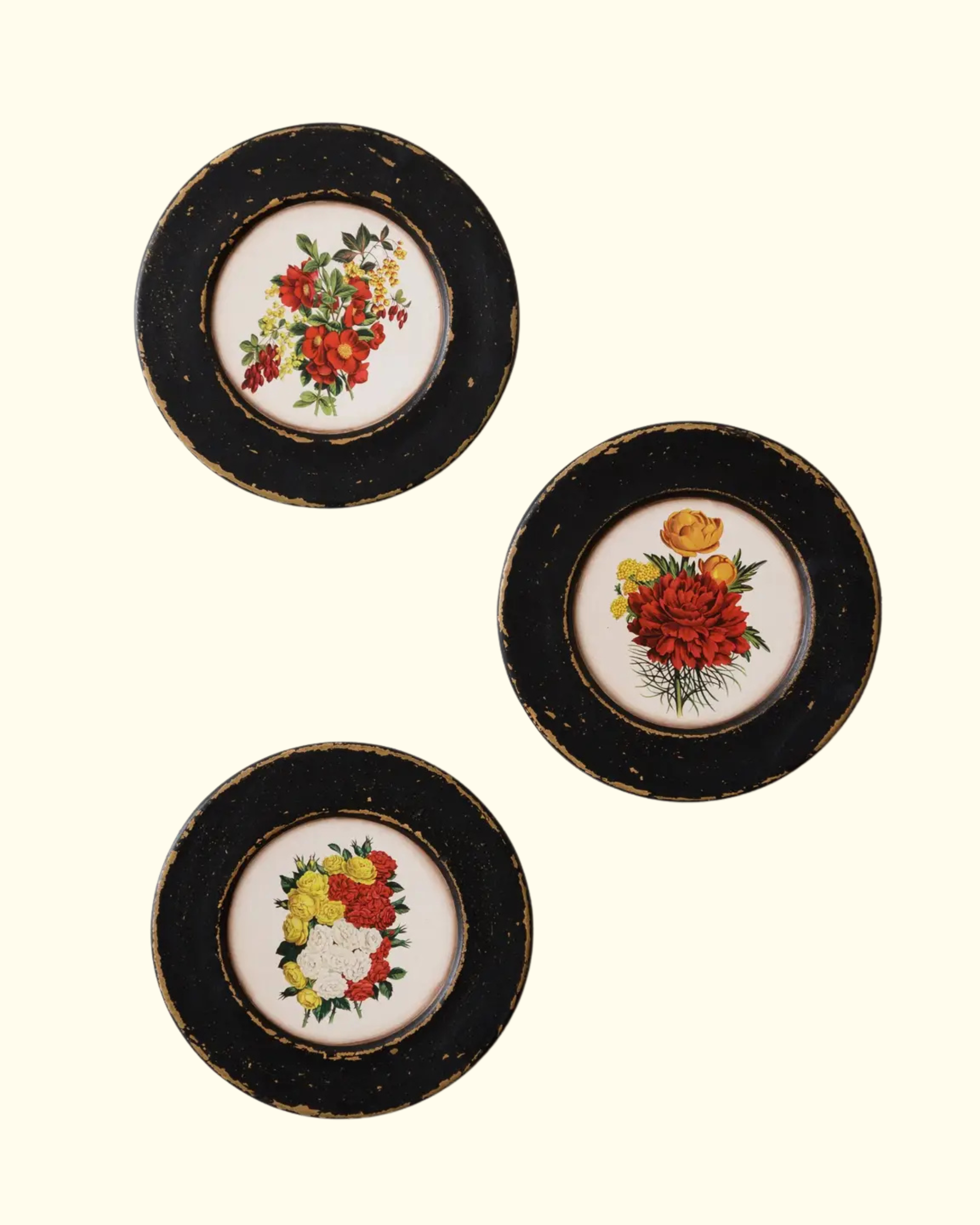 Floral Wooden Plates