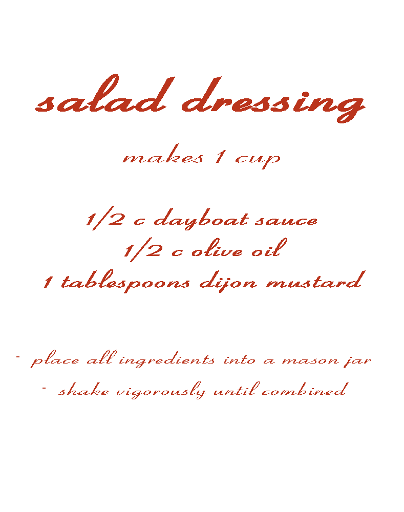 Recipe for salad dressing with ingredients and instructions