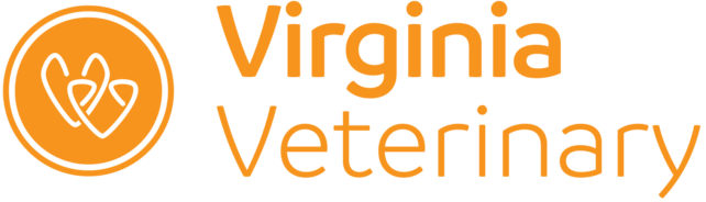 Virginia Veterinary logo with orange heart icon and text.