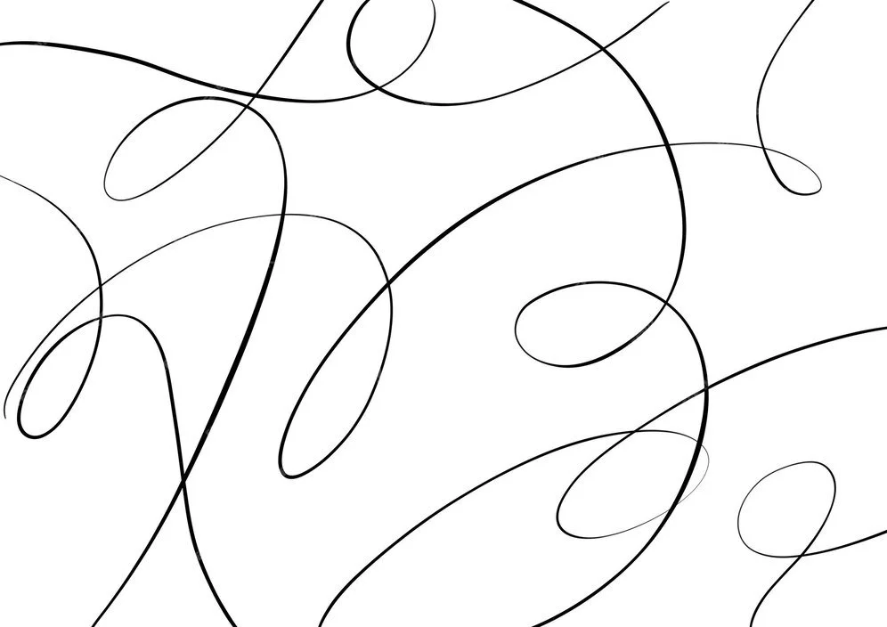 Abstract black curved lines on a white background