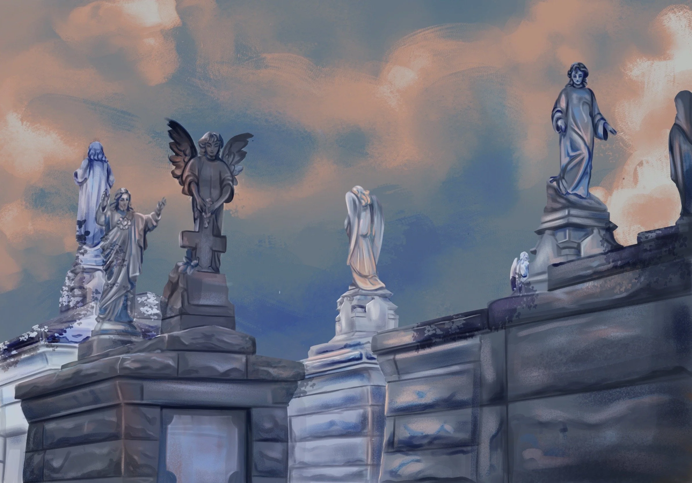 New Orleans cemetery rendering - Procreate 