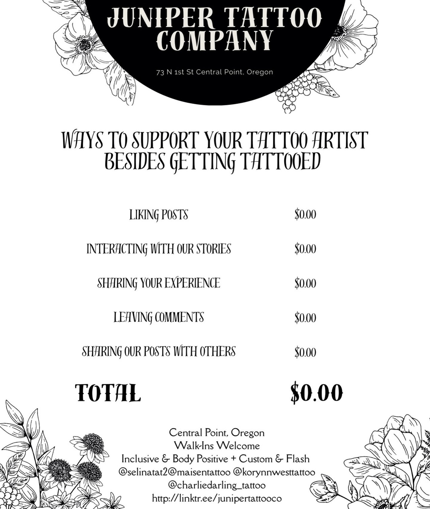 Showing love and support for your tattoo artist is free!!🤍
#supportartists #junipertattoo #tattoo #tattoocontent