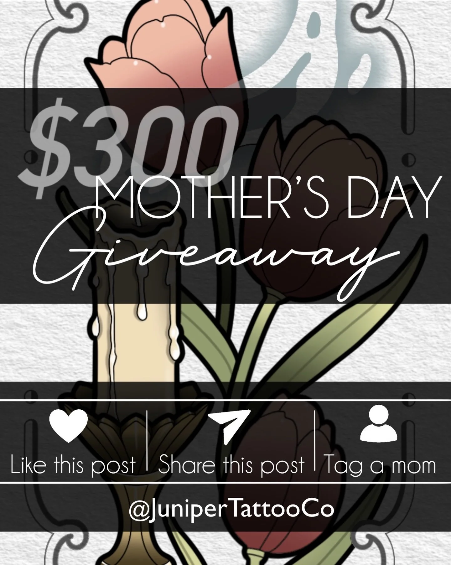 MOTHER&rsquo;S DAY GIVEAWAY 💐 Were giving away a $300 tattoo to one mom or mom figure!

✦ How to enter:
&bull; Like this post
&bull; Share this post to your story
&bull; Tag a mom/mom figure in the comments

✦ To the mothers who were tagged: Someone