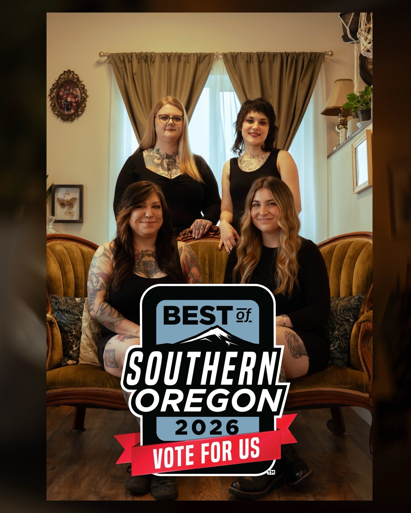 We are so honored to be nominated again this year for Best Tattoo Parlor @bestofsouthernoregon 🌿

Voting continues daily until 4/22. Only 5 more days!

It has been such a joy and privilege to be part of this community, and we are truly humbled and g