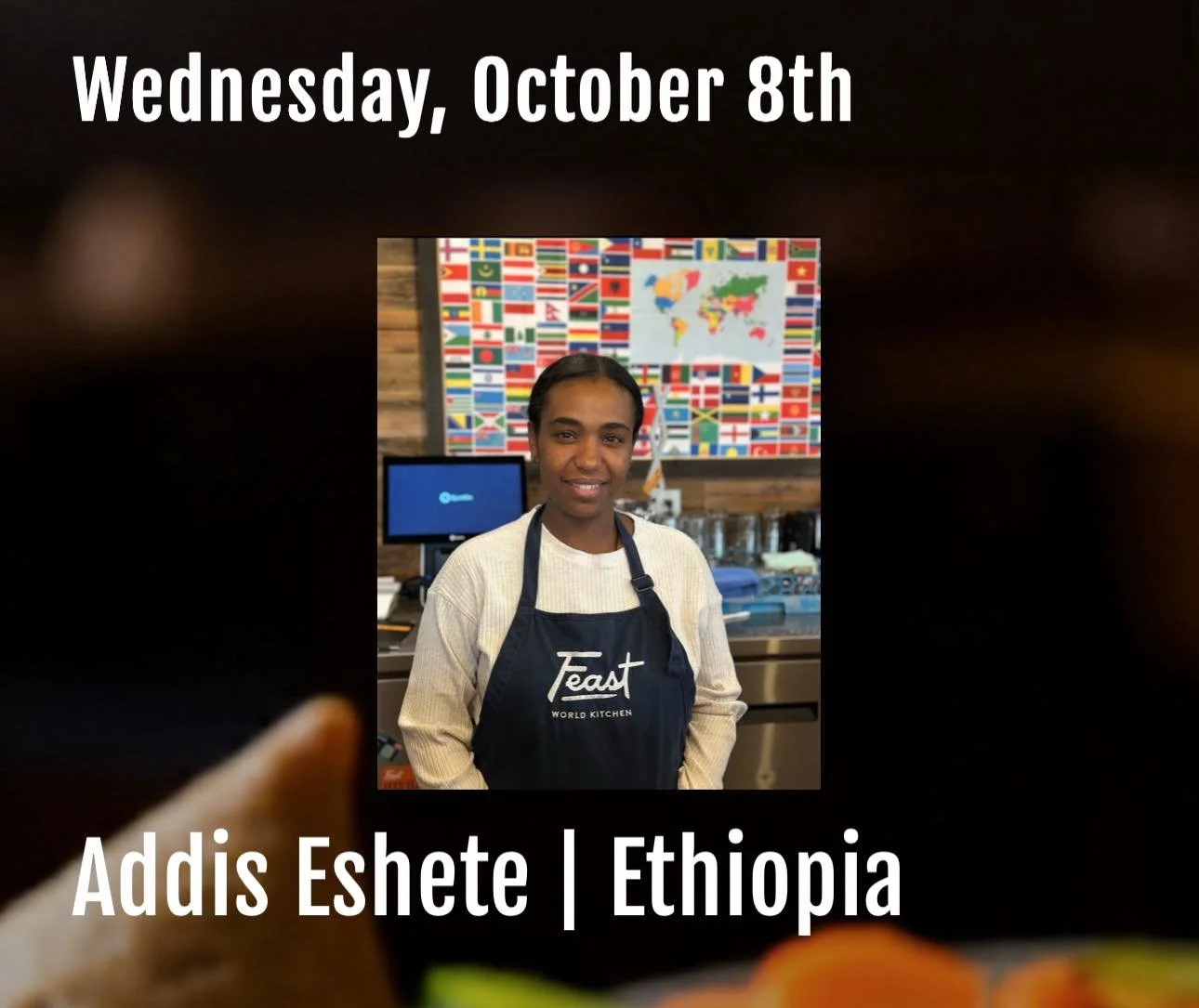 It&rsquo;s a special week at Feast! Open Wed-Fri as usual, with **NEW** Chef Addis from Ethiopia in the house for the first time, as well as Shaista (Thursday, Afghanistan) and Cristian (Friday, Venezuela)! Check those menus at FeastWorldKitchen.org!