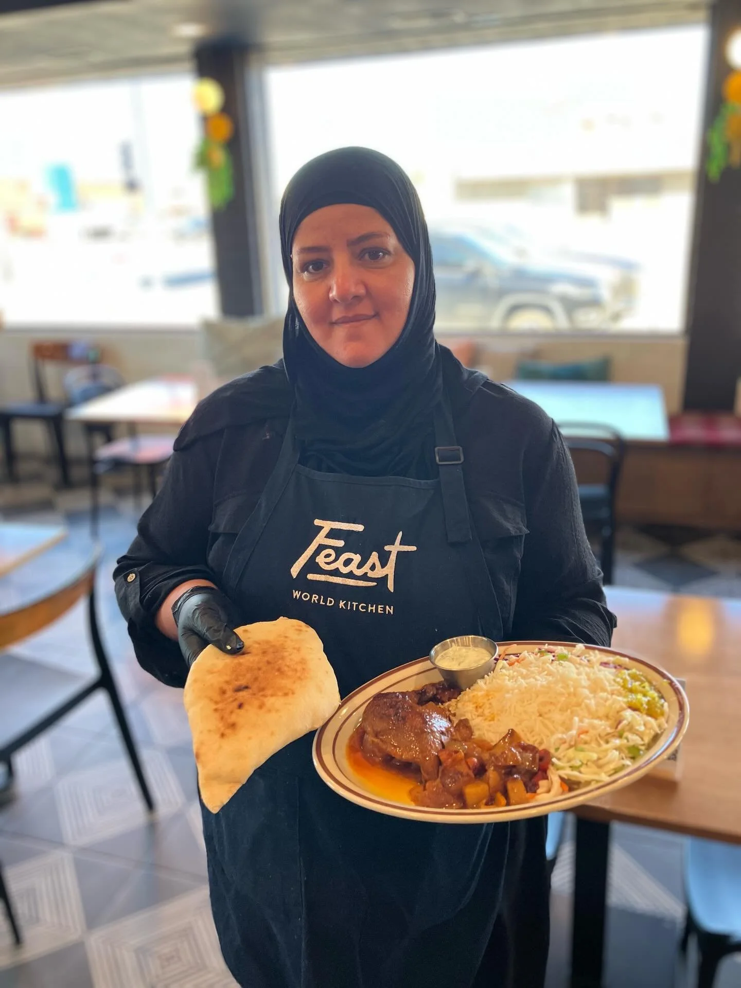Lunch is on! Entisar, @familyishtar, is serving some delicious Iraqi cuisine today. Biryani, Falafel, Shawarma and more. Come dine in, or take it to go and enjoy this beautiful Spring day! Lunch until 2 and dinner is 4-8 tonight.