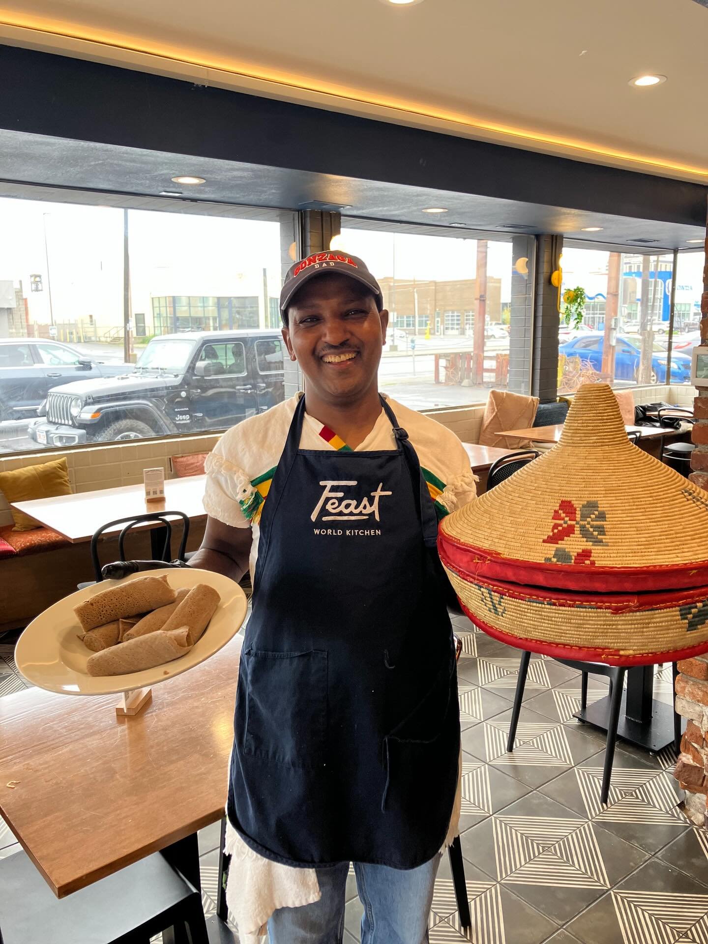 Welcome Negussie to the Feast chef roster! If you are looking for a cozy Ethiopian meal on this rainy Spring day, he is serving his delicious Doro Wot and Vegan Platter! Lunch is on until 2 and dinner is 4-8 tonight.