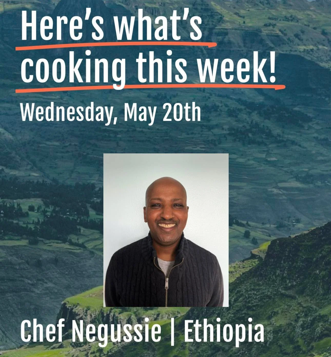 Wednesday! We are kicking off a great week of Feast chefs with Negussie&rsquo;s delicious Ethiopian food! He learned to cook from his mom, who taught him the recipes and techniques that he still uses today&mdash;food that reflects his culture, tradit