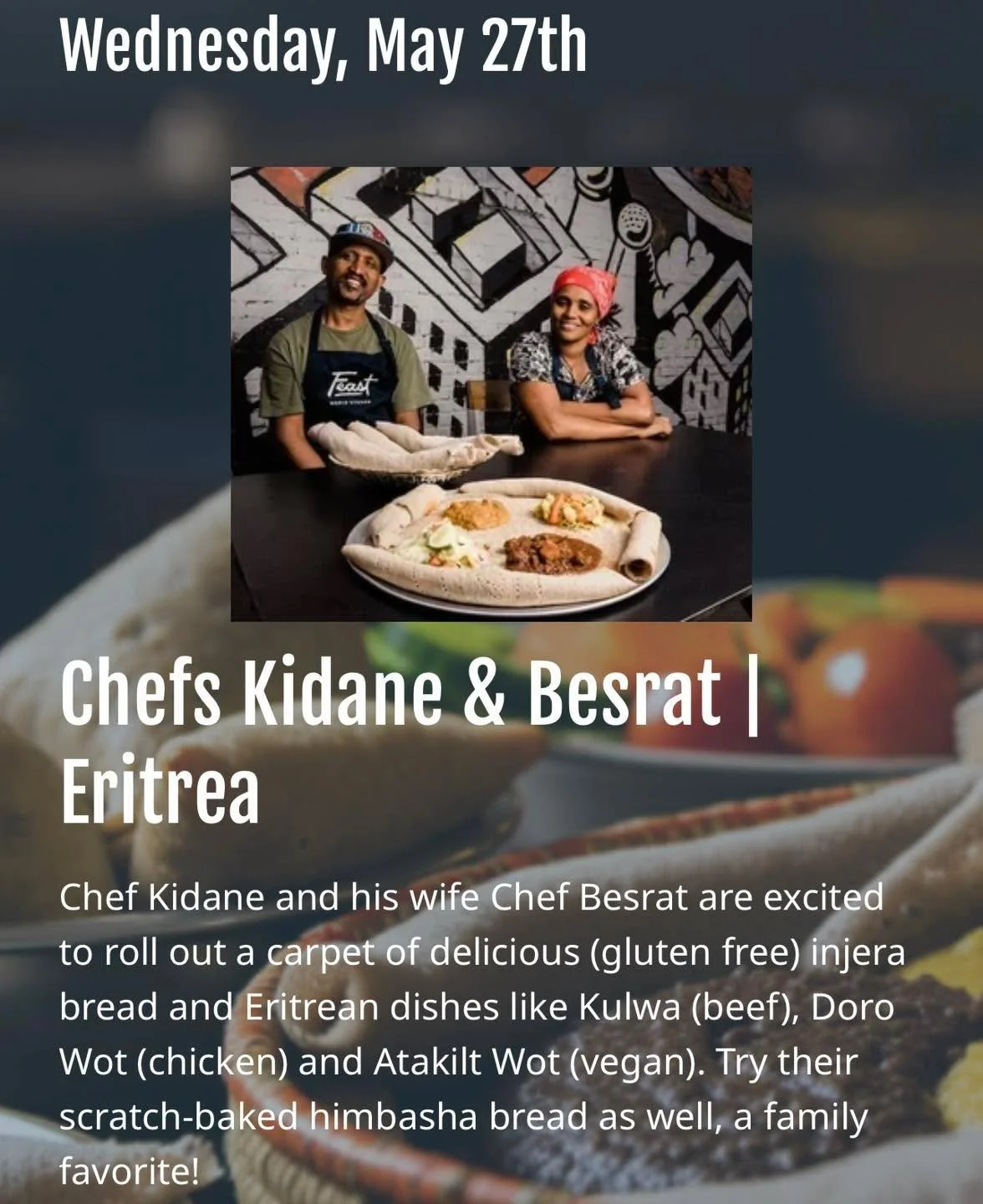 This week&rsquo;s menus are live - plan your visit (or pre-order takeout) at FeastWorldKitchen.org!