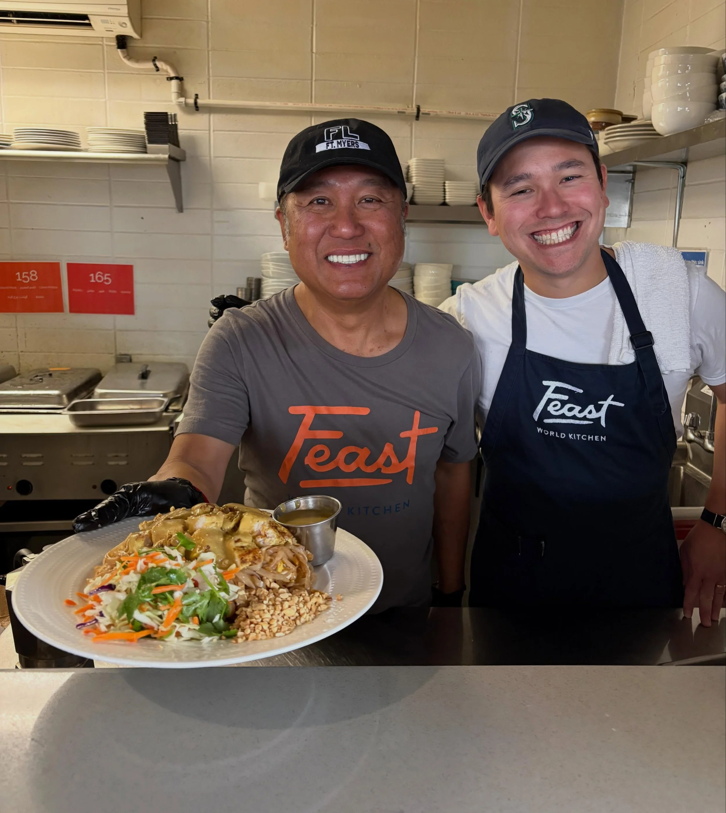 Due to a last-minute emergency cancellation from our amazing chef Besrat from Eritrea, Tom Pinyo jumped in today to share his popular, delicious Thai cuisine.

Behind every busy service day is a lot of hard work, coordinating chefs, training, preppin