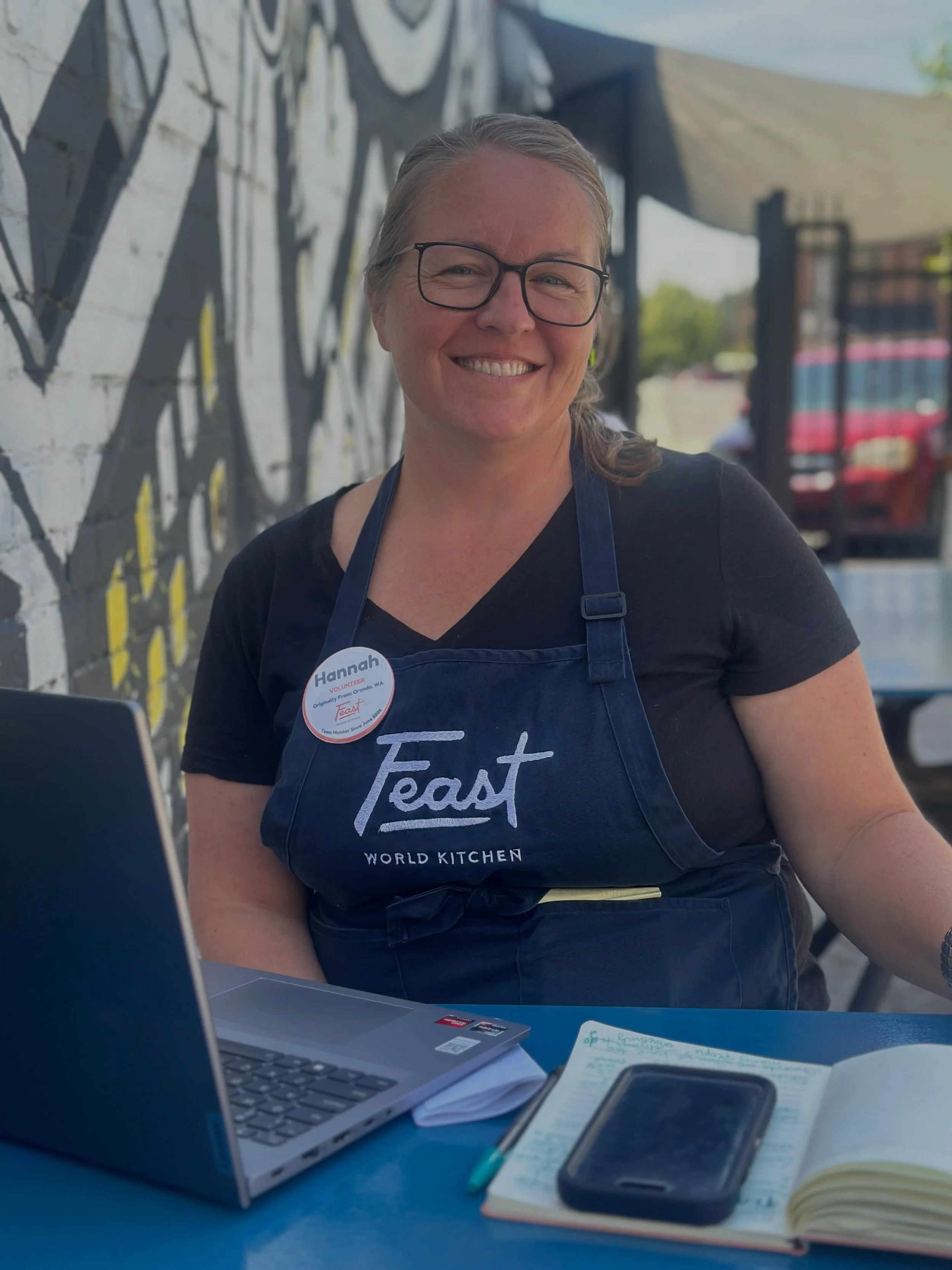 Hannah and her husband Adam have been amazing volunteers with us for over a year, and we are so thankful for everything they do! Between raising their 3 kids and volunteering their time, they still always show up with kindness, positivity, and big sm