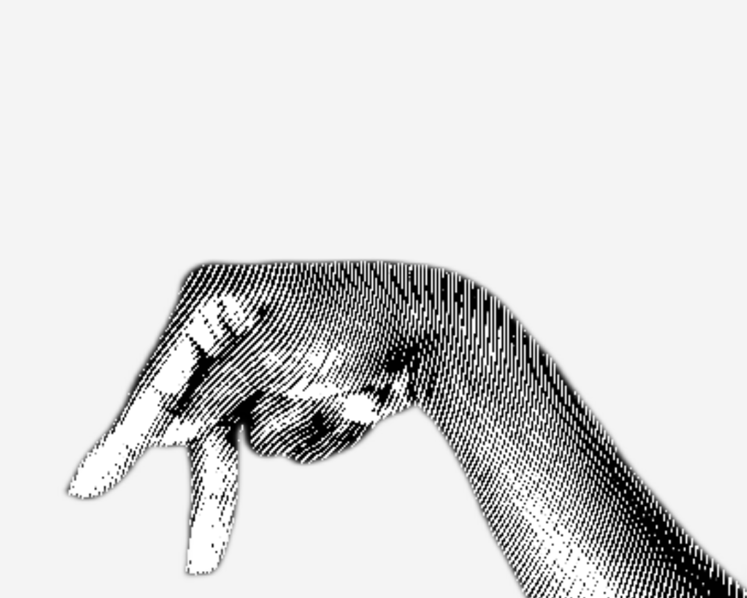 Geometric drawing of an outline square with sections divided by vertical, horizontal, and diagonal lines.