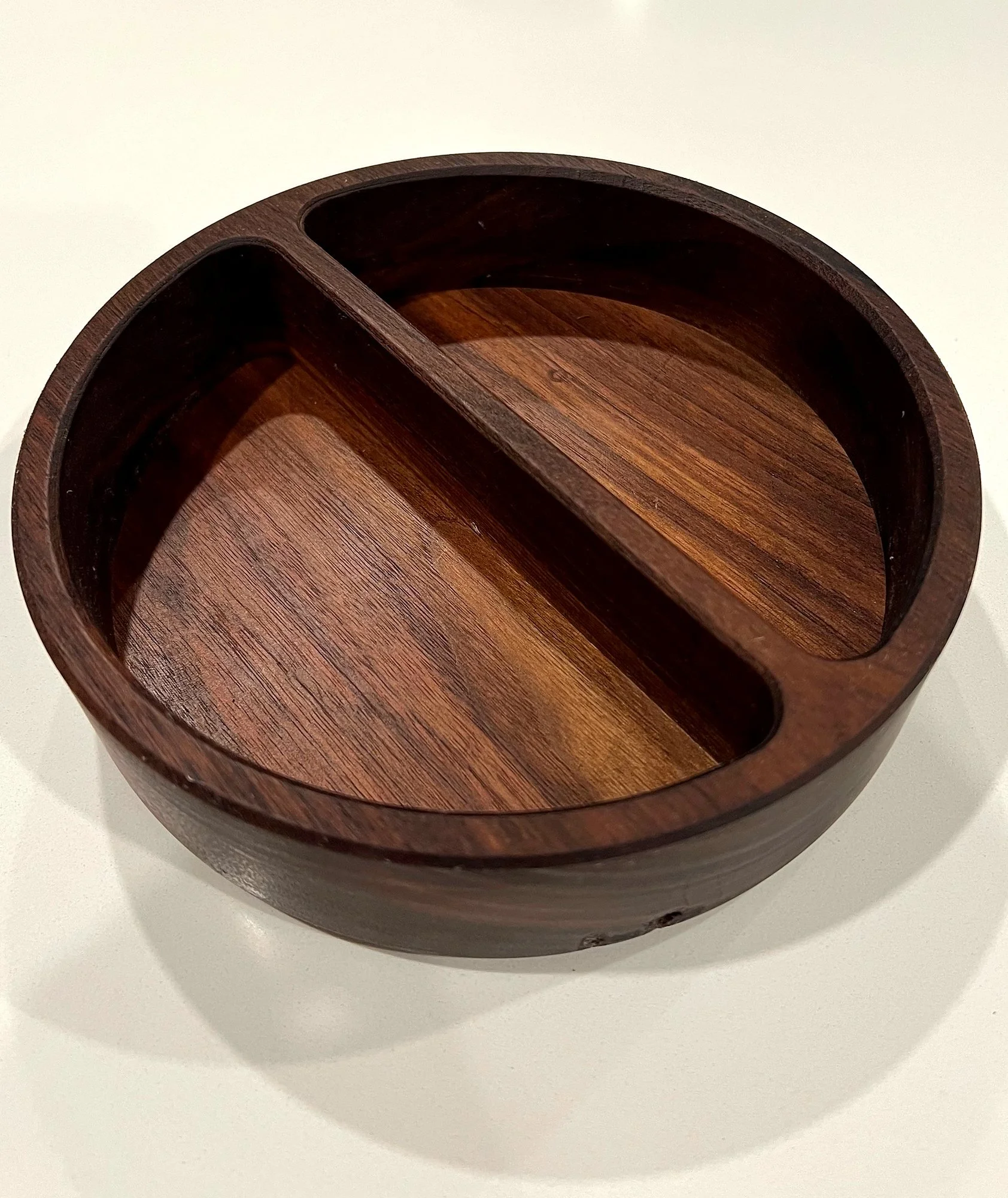 Walnut pistachio bowl with two compartments