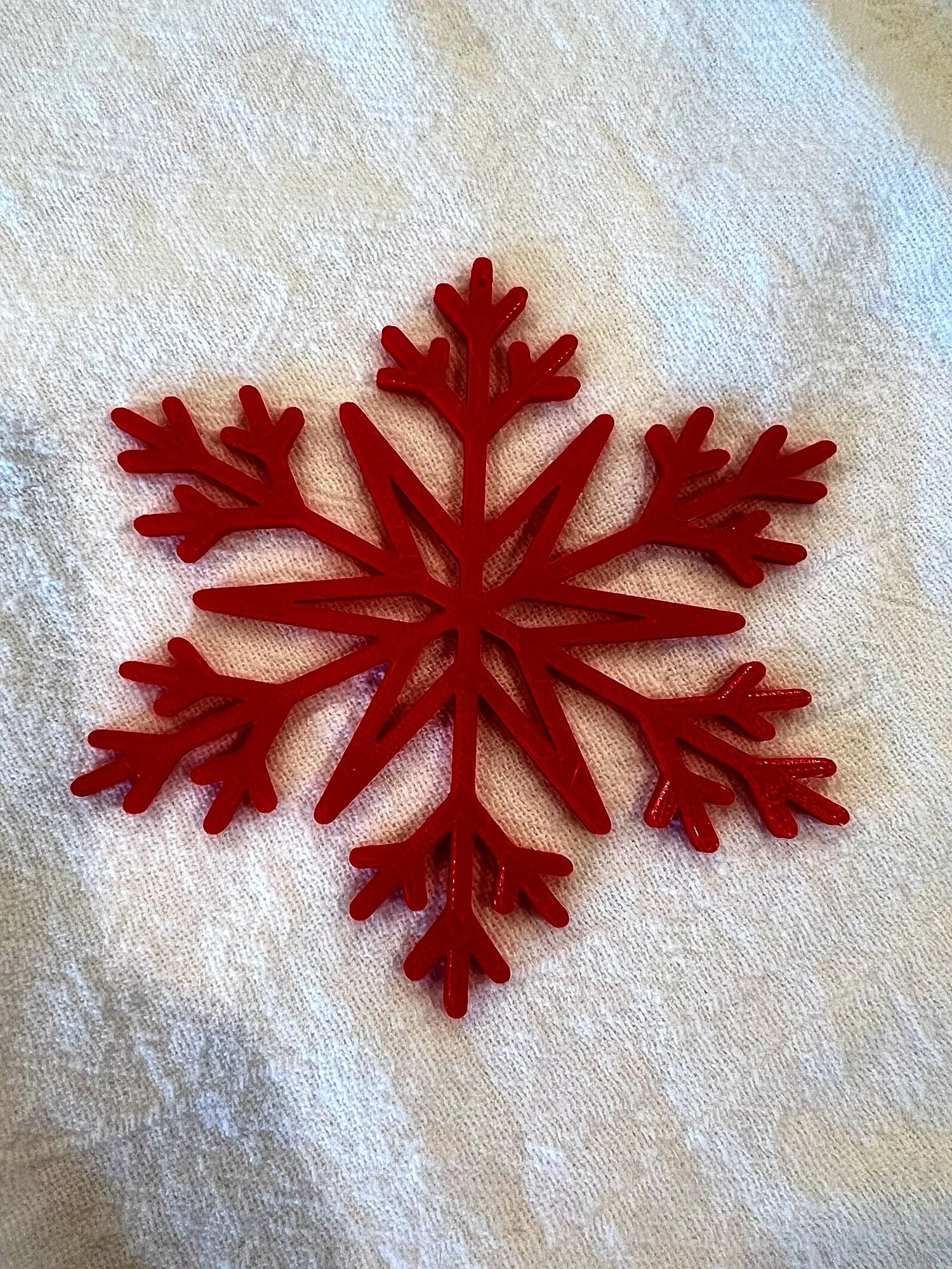 3D-printed snowflake ornament