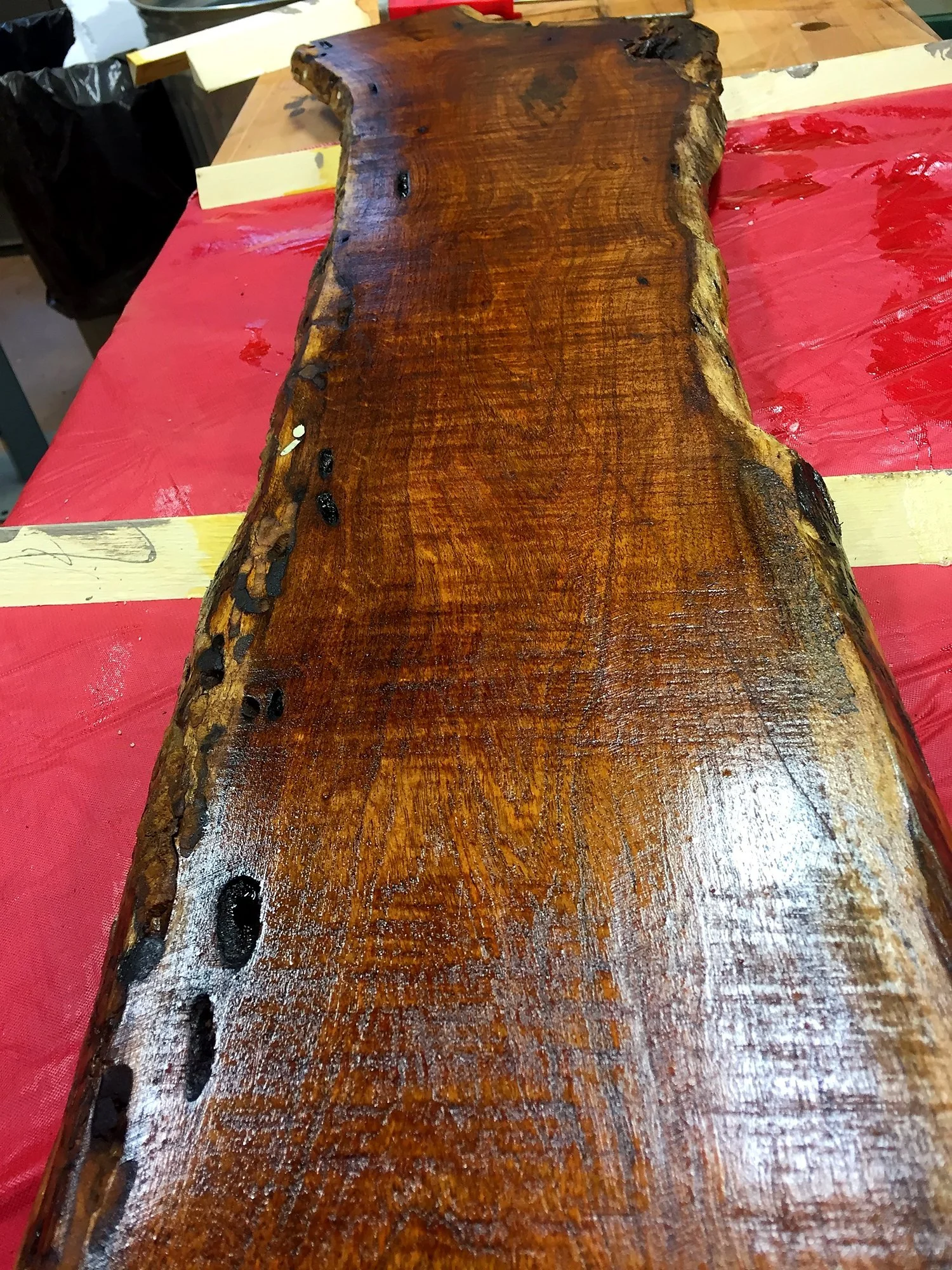 Finished live-edge slab
