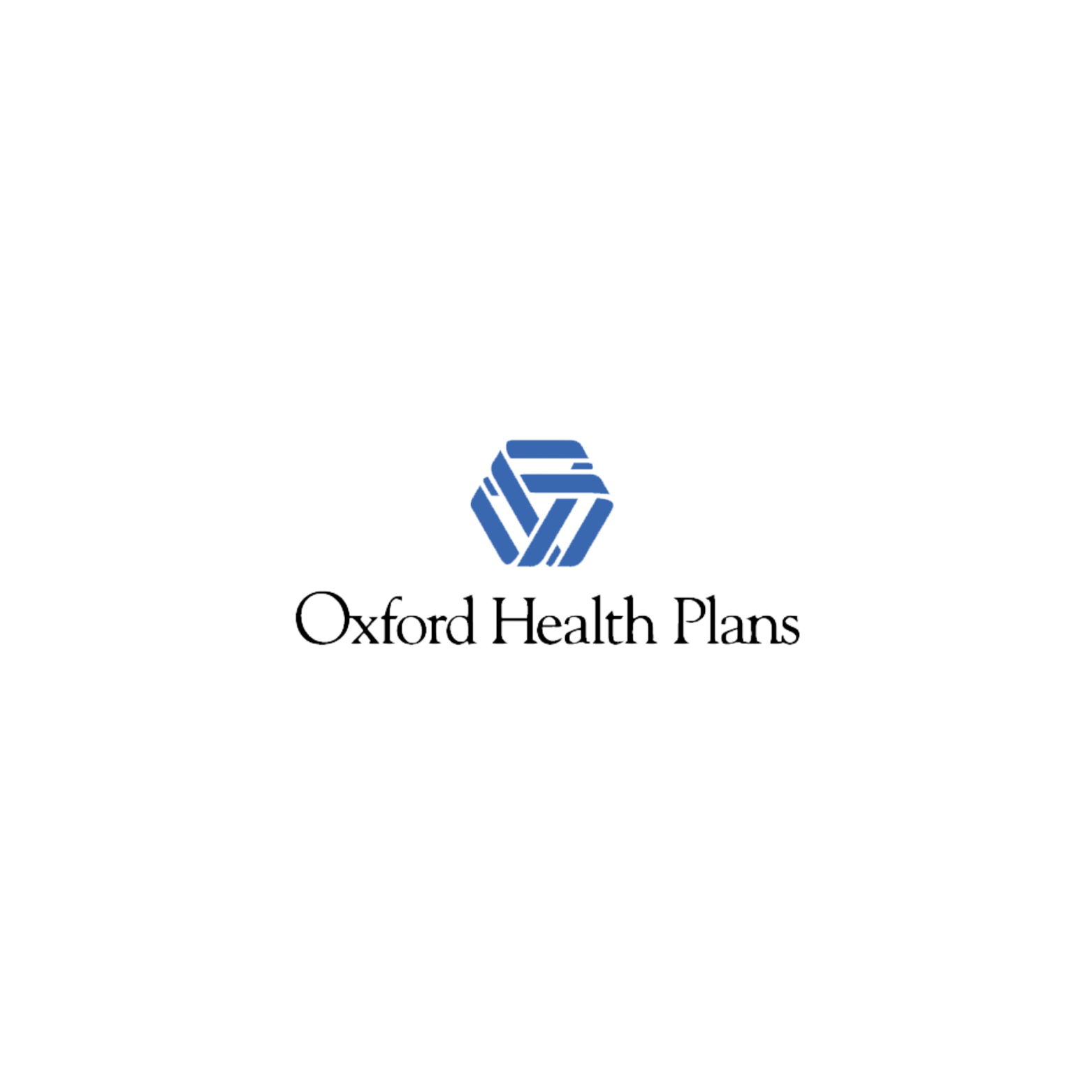 Oxford Health Plans logo with a blue geometric symbol above the text.
