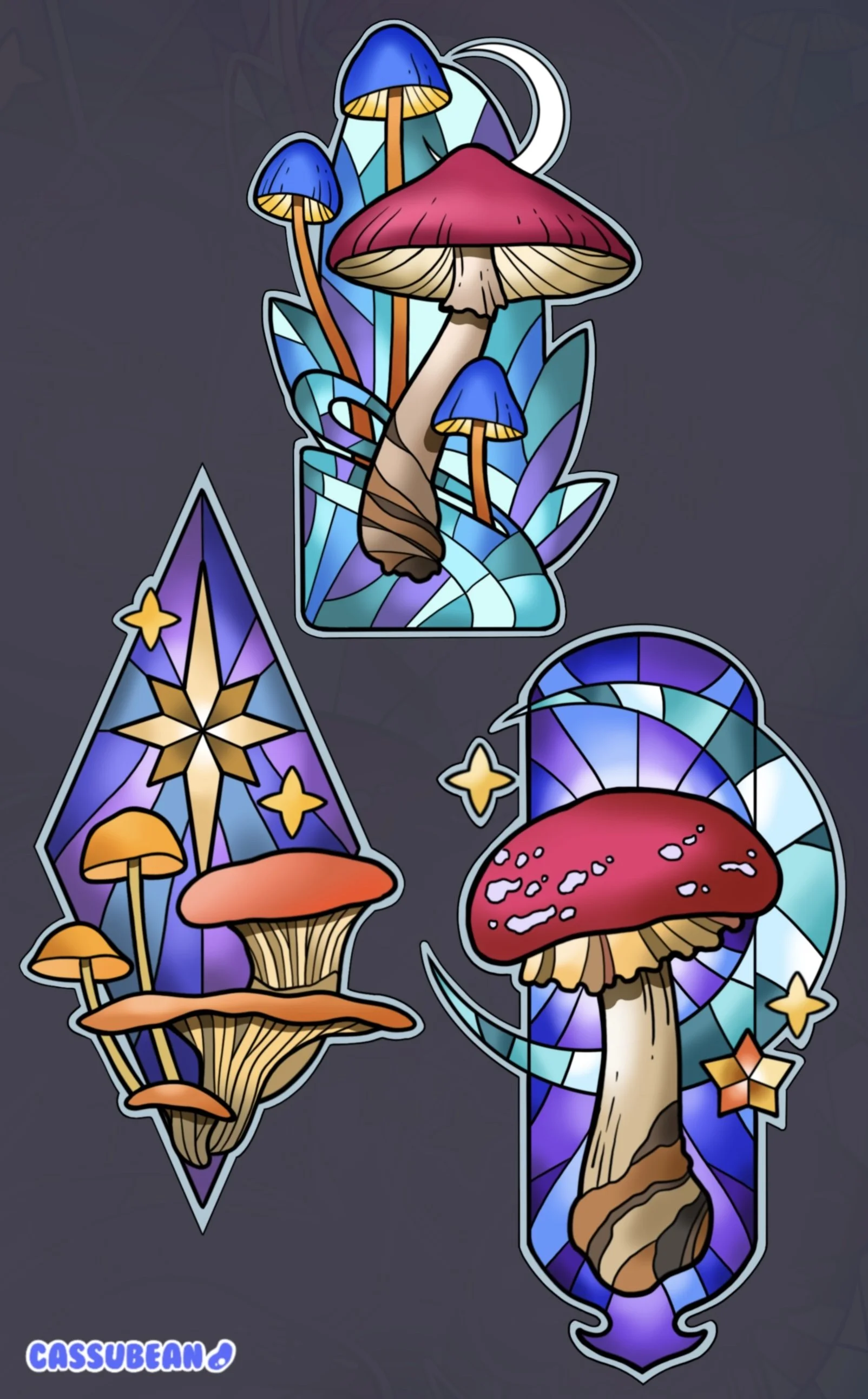 Stained glass mushroom flash