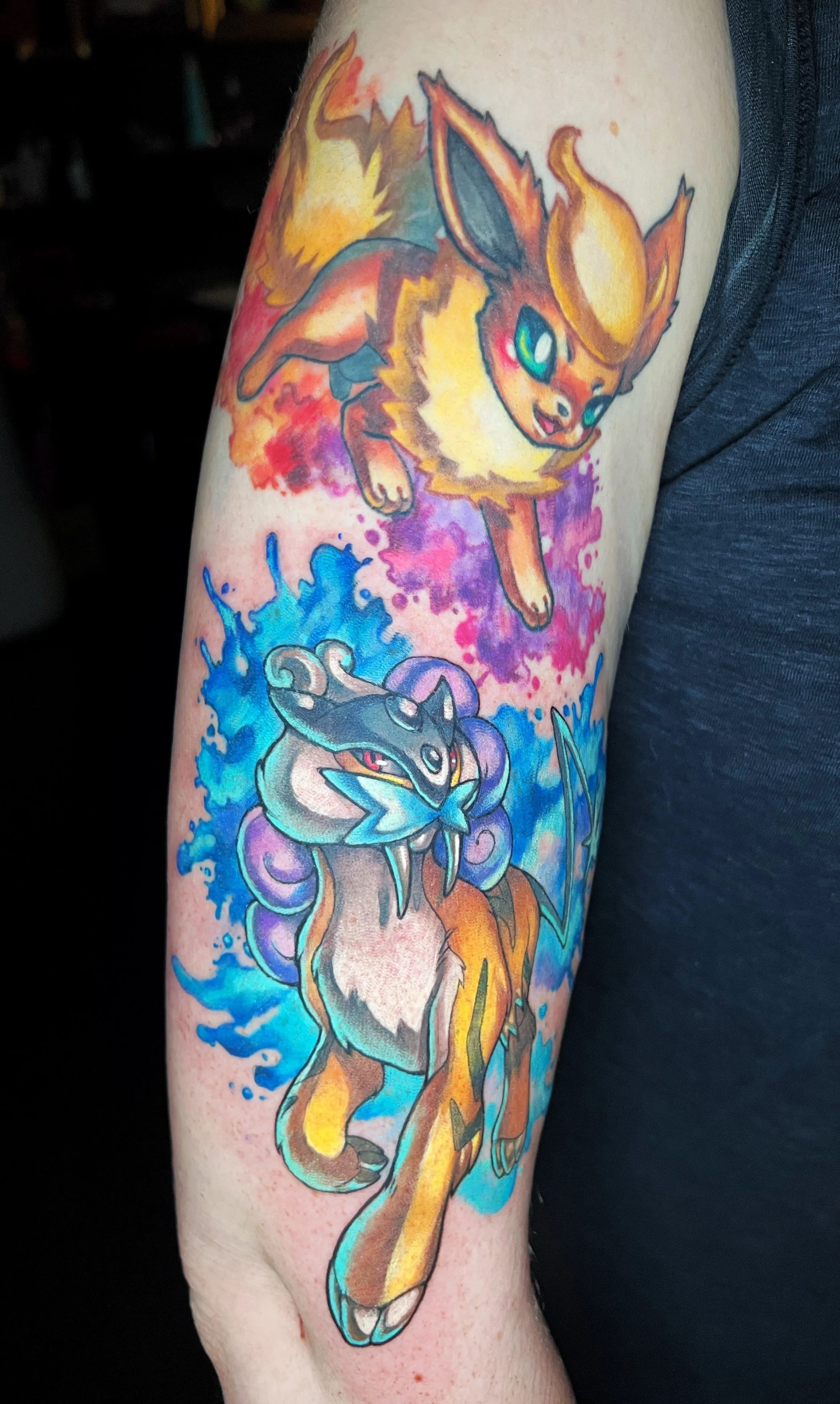 Pokémon half sleeve in progress