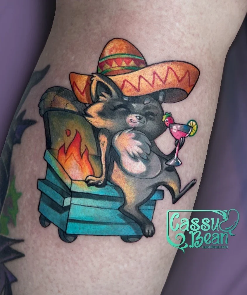 Racoon with a margarita