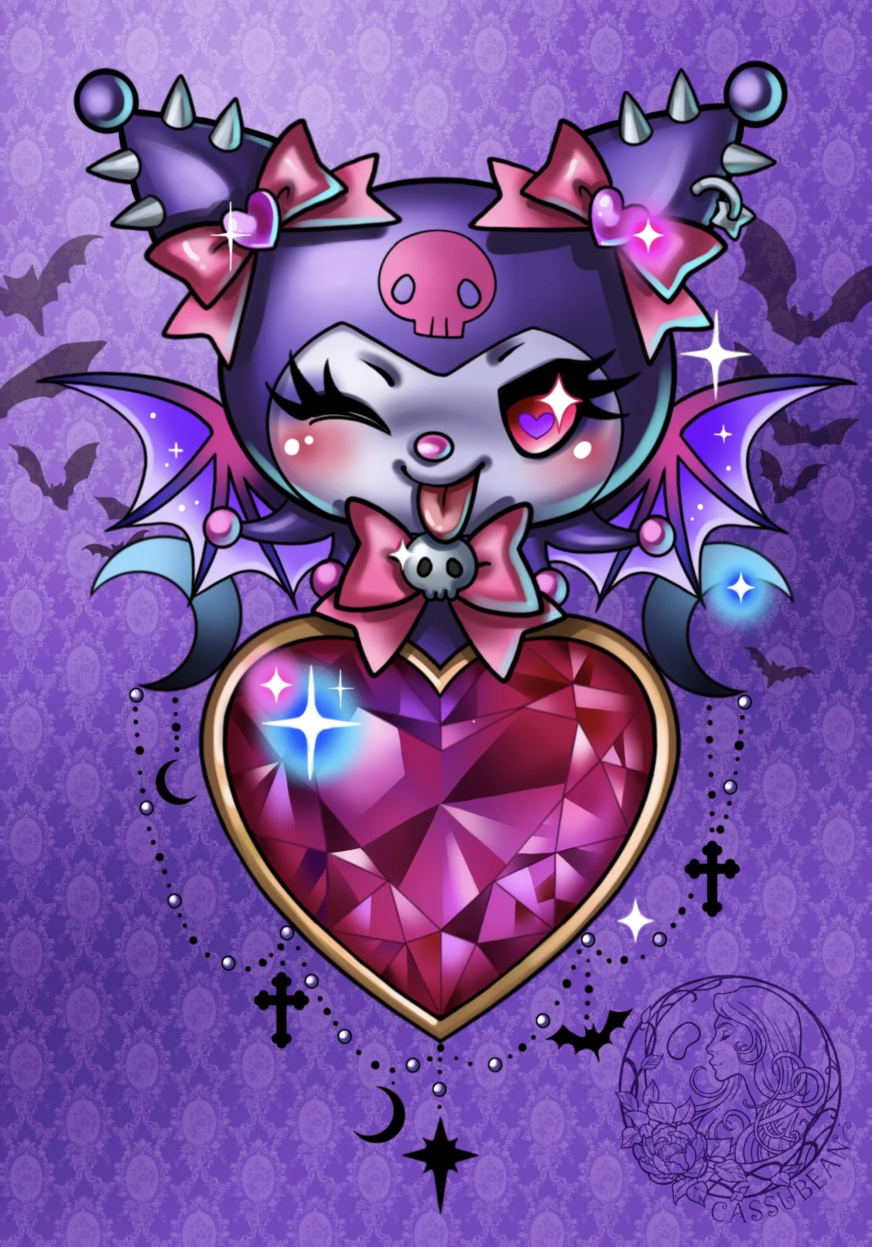 Gem Kuromi tattoo flash