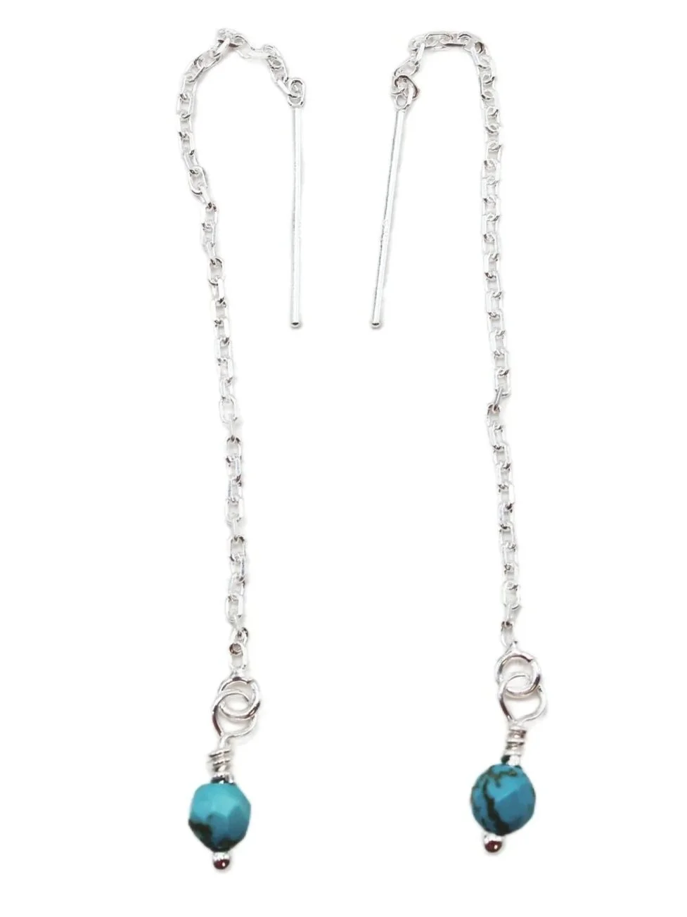 Turquoise Thread Earrings