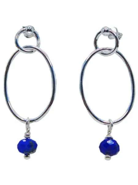 Luna Lapis Hoop Earrings