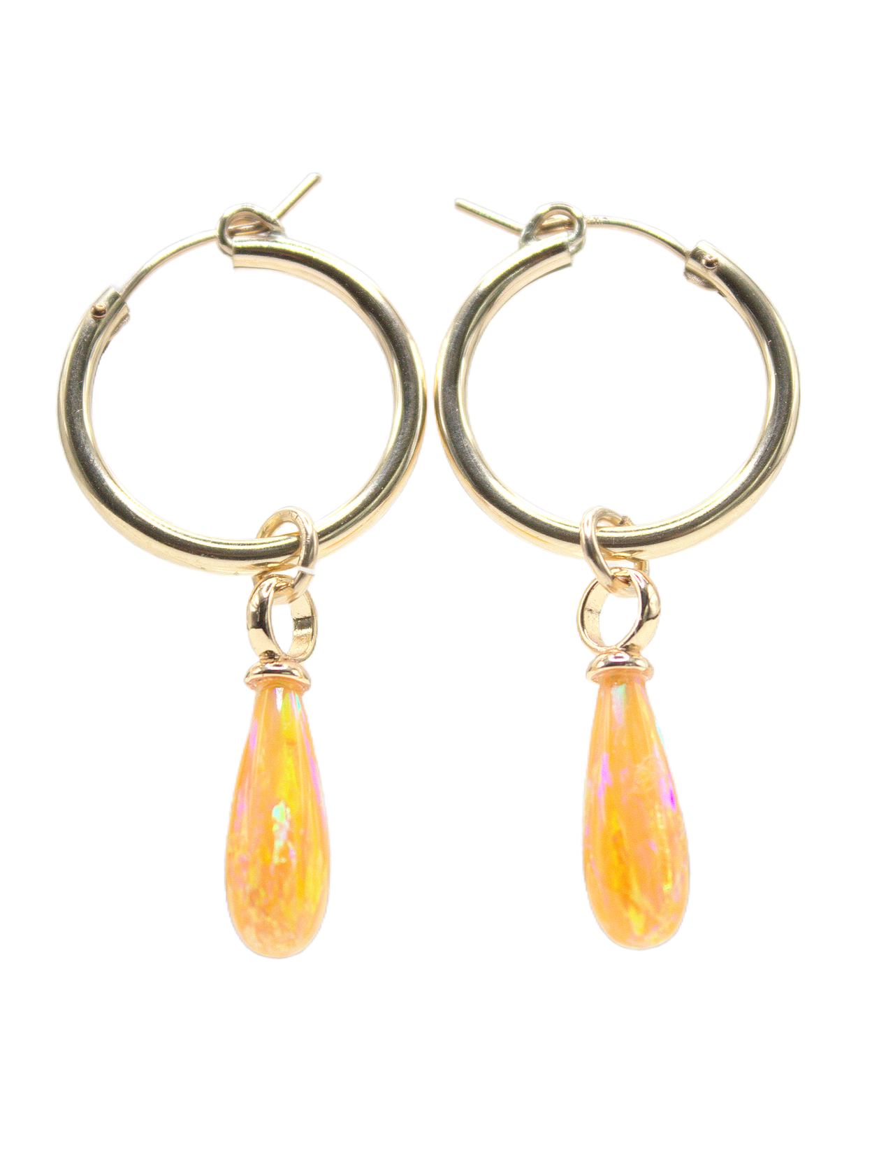 Amber Glow Opal Earrings