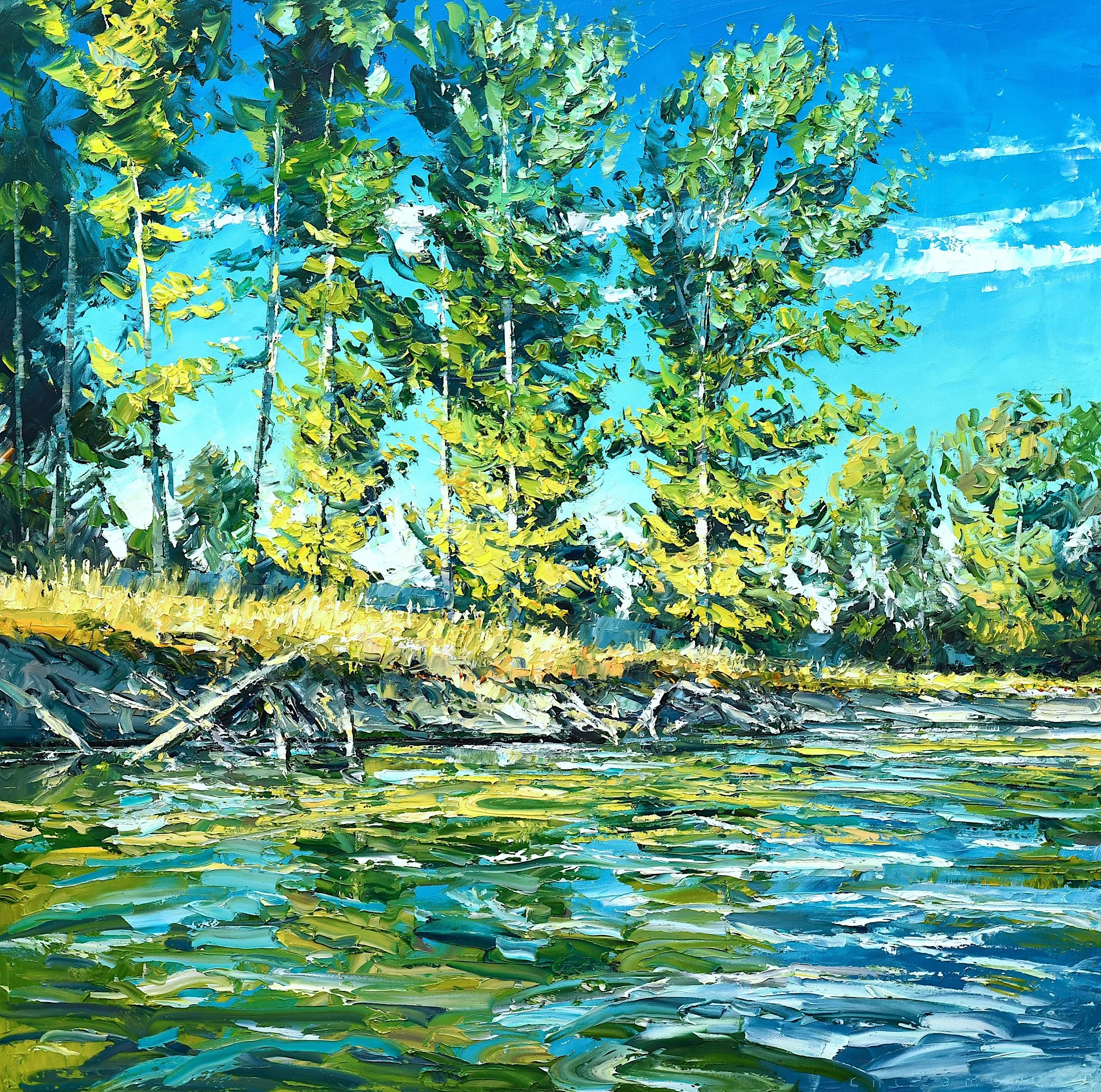 Fishing for Sky 36x36