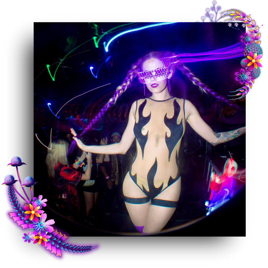 "Amira Ashe"
Amira Ashe is an Oklahoma City based movement artist and the Co-Founder of Bizarre Creations Entertainment, offering a wide variety of specialty entertainment acts to events around the United States. If you catch a performance from Amir