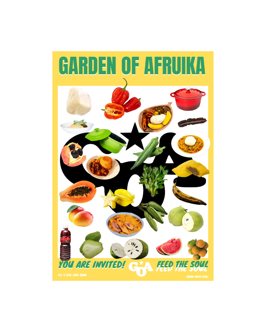 Afruika Food Poster - Yellow