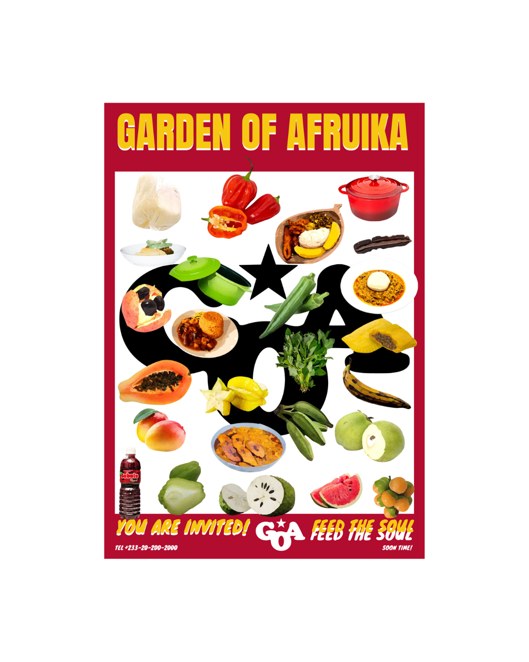 Afruika Food Poster - Red