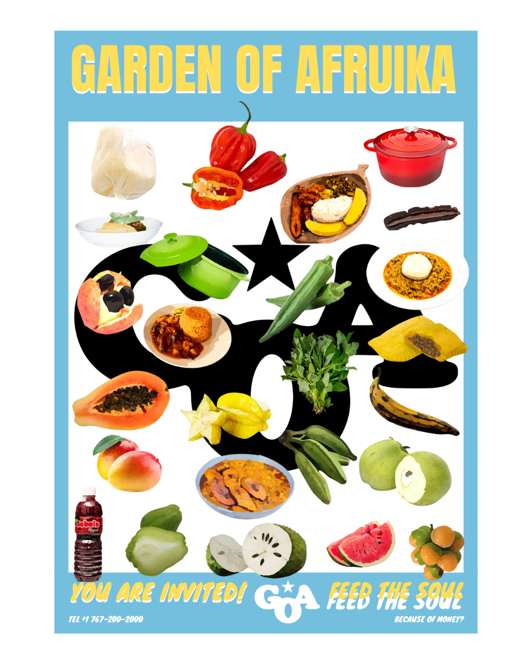 Afruika Food Poster - Blue