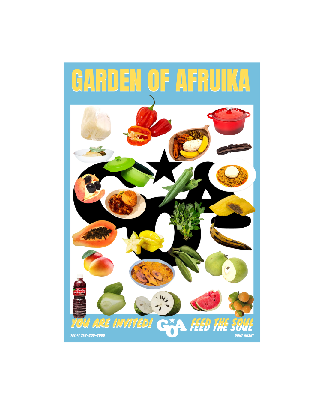 Afruika Food Poster - Blue