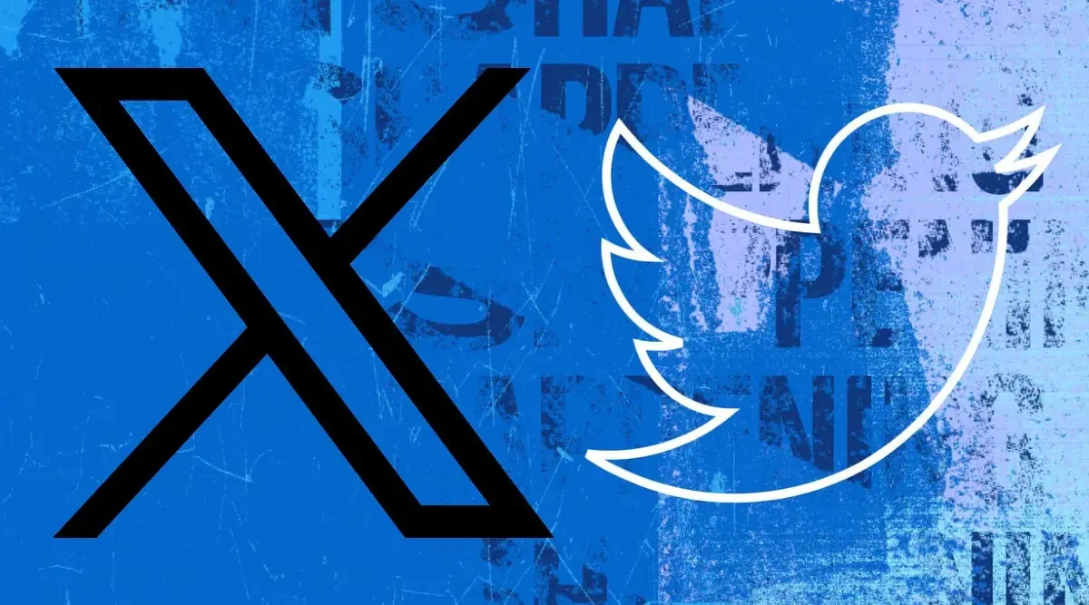 A blue background with a large Twitter logo on the right and a black crossed-out icon on the left, indicating Twitter is not allowed or blocked.