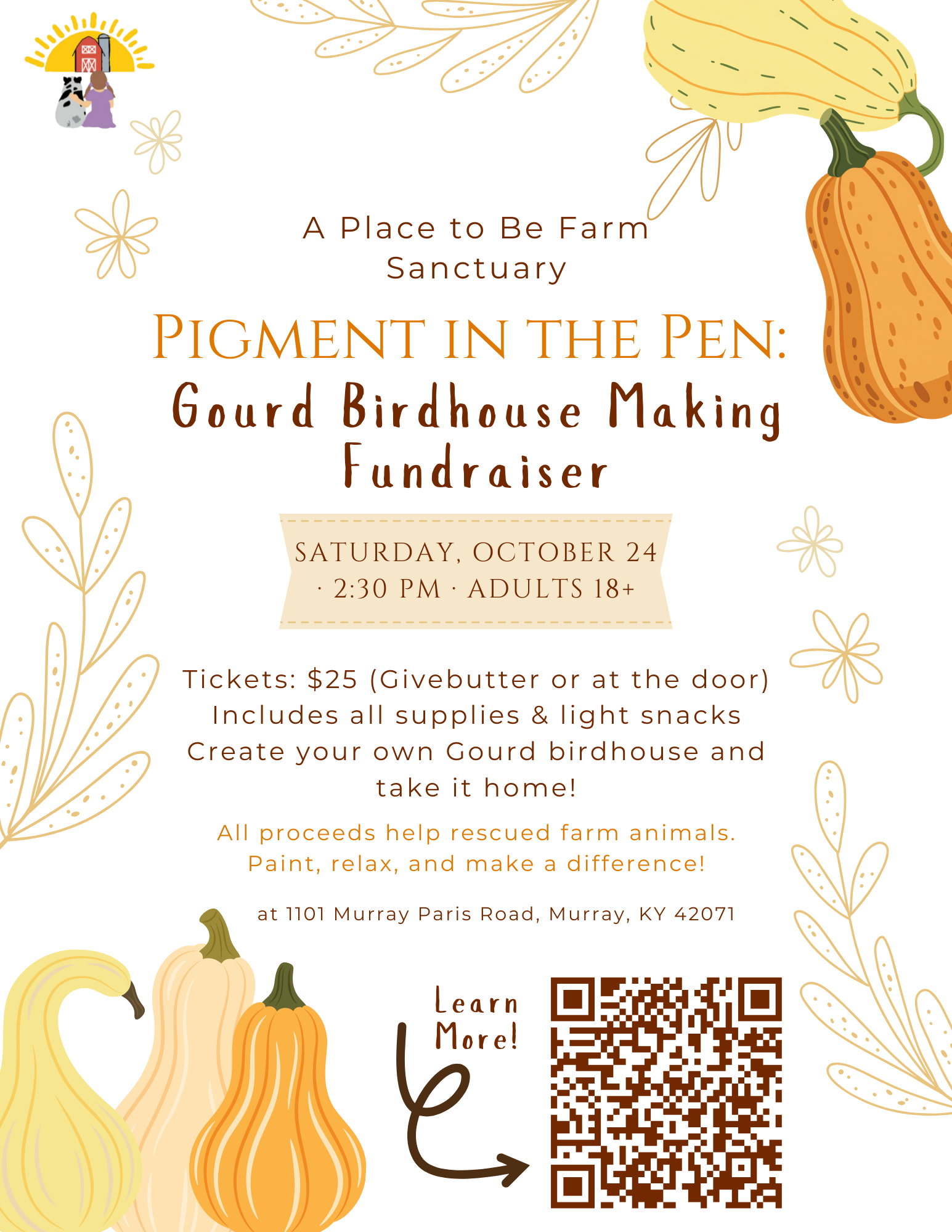 Pigments in the Pen: Gourd Birdhouse Painting Fundraiser