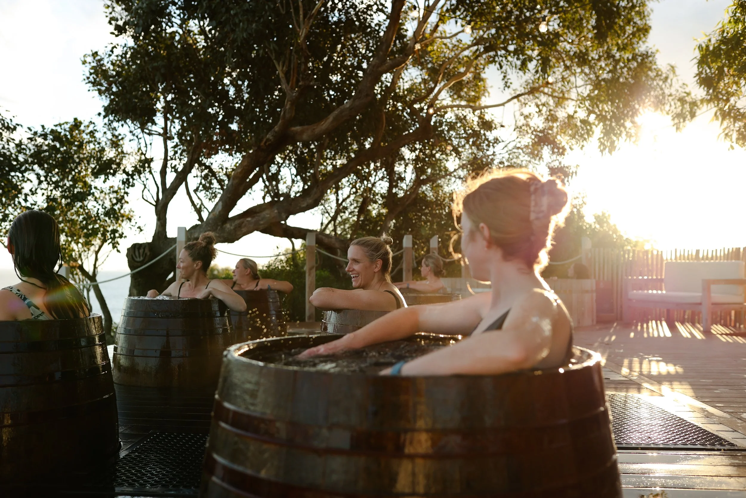 A hillside Glamping tent exterior