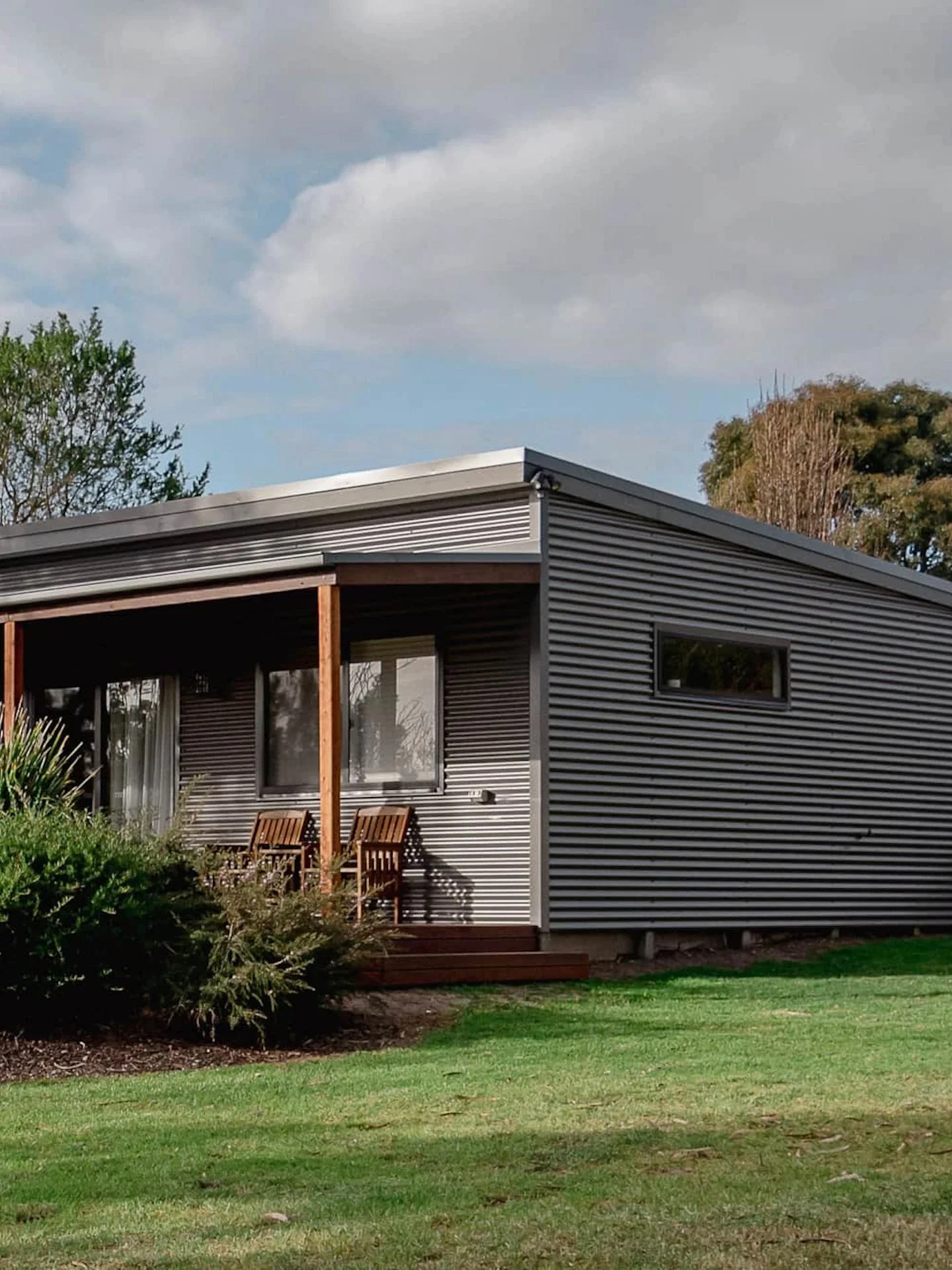The exterior of a modern cottage