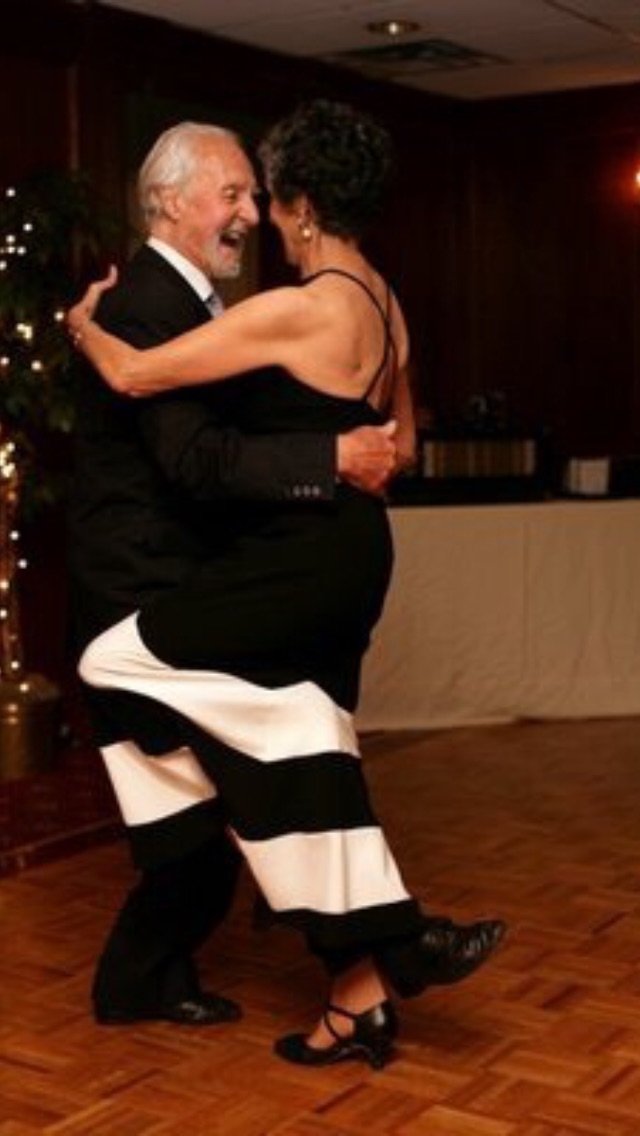 Alissa's parents, Frank and Angela Calabria, Argentine tango dancing at their 50th wedding anniversary, 2005.