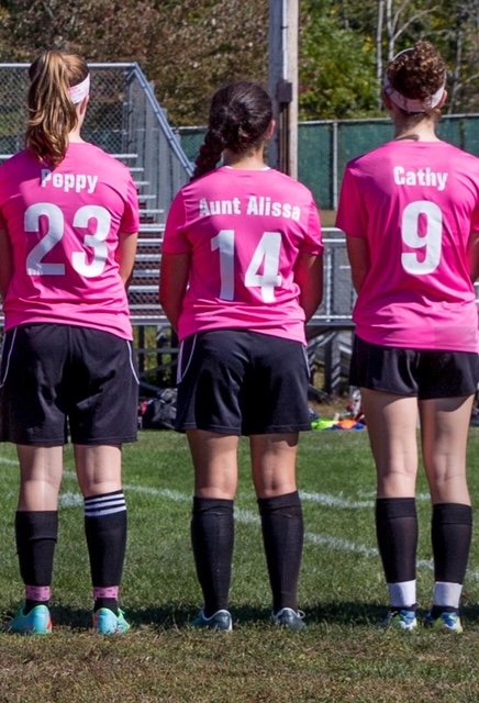 "Kicks for Cancer" - Alissa's niece, Maya Calabria, playing soccer in support of her Aunt Alissa, 2014.