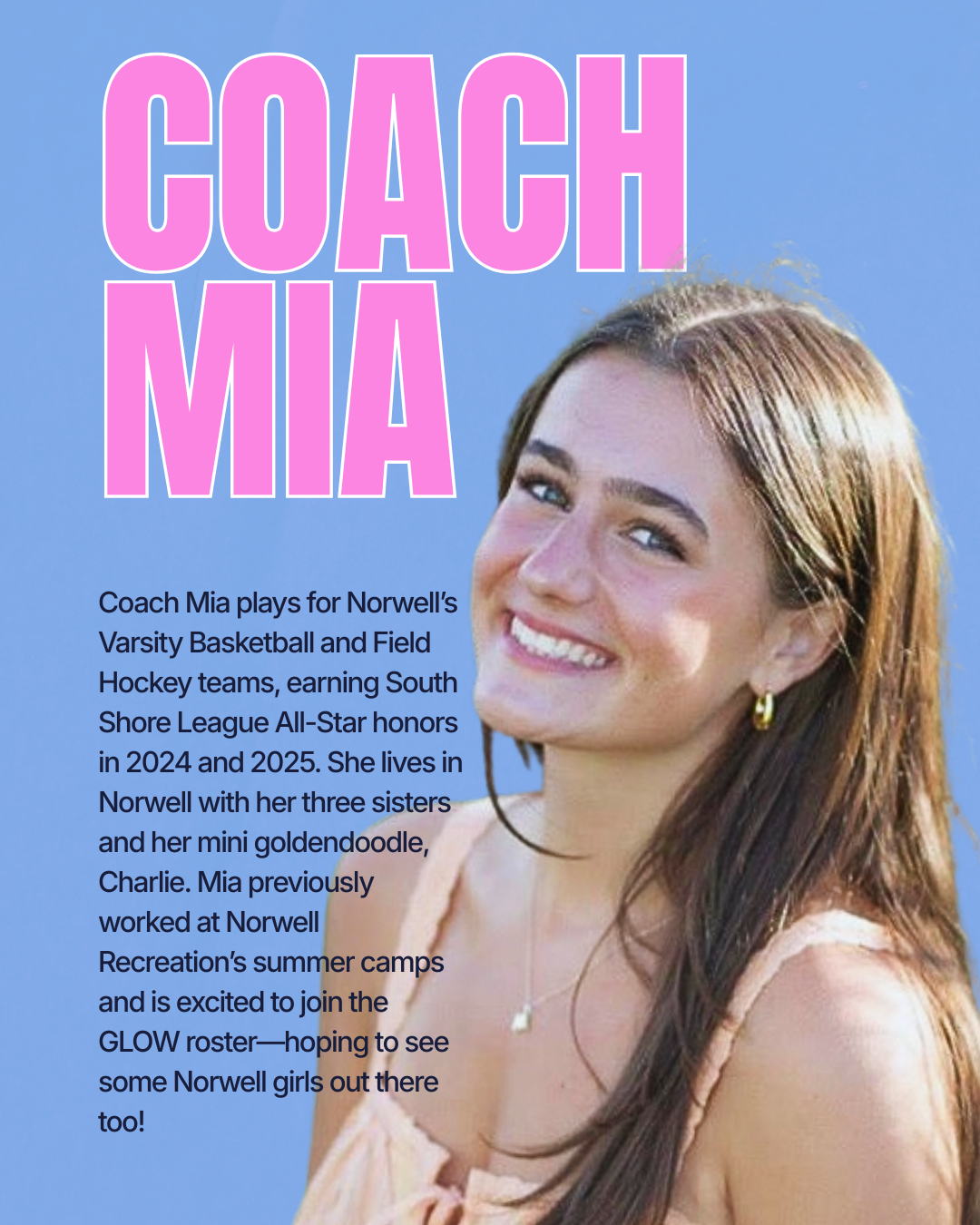 Coach Mia, girls youth lacrosse coach with GLOW in Massachusetts